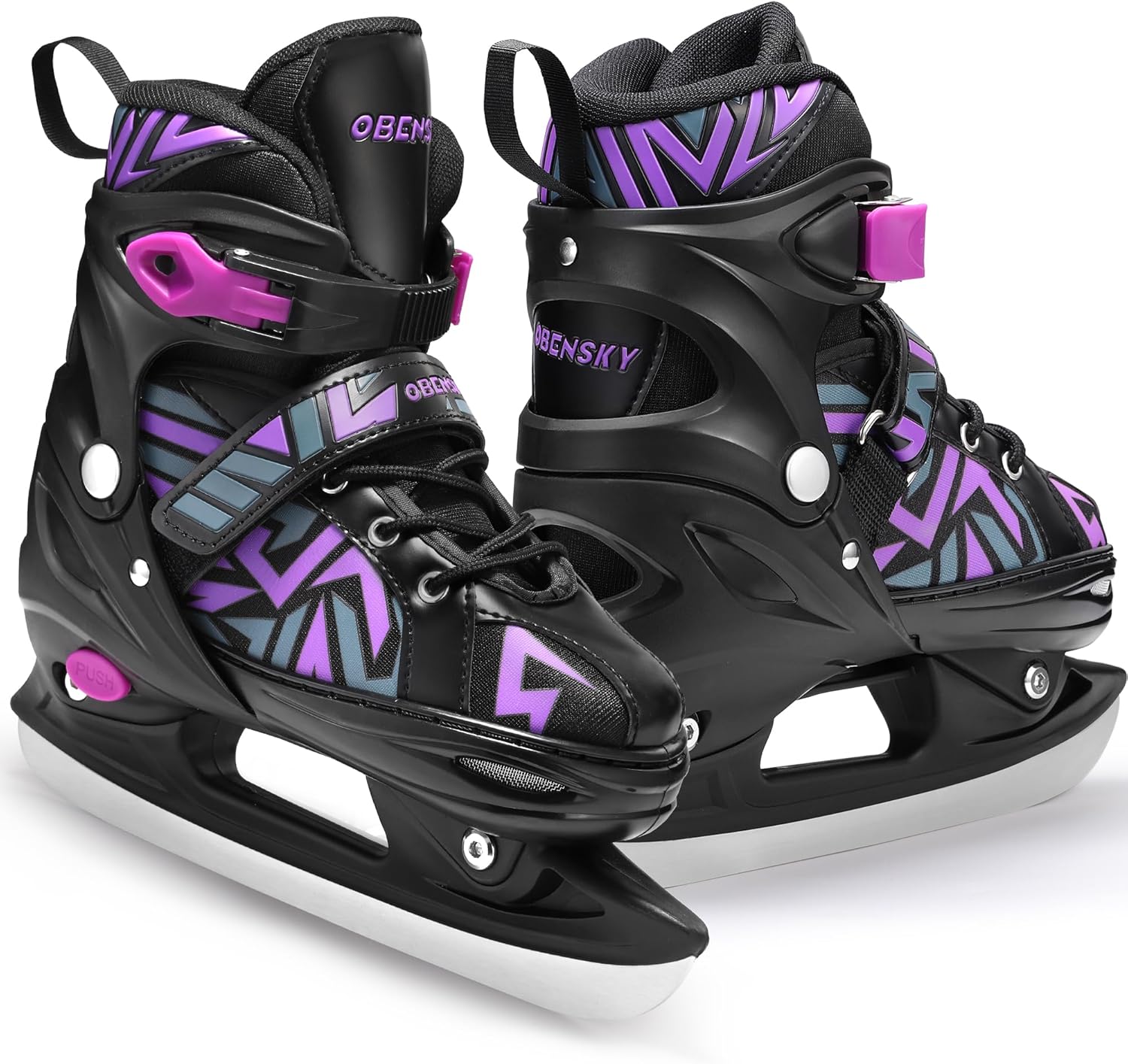 OBENSKY Adjustable Ice Skates for Kids, Toddler Ice Hockey Skates for