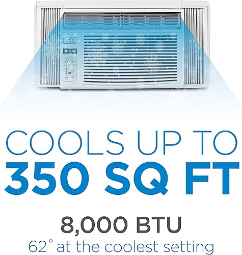 Miniatura 3 de BLACK+DECKER BD08WT6 - Aire acondicionado para ventana con control remoto, 8000 BTU, enfría hasta 350 pies cuadrados de eficiencia energética, color