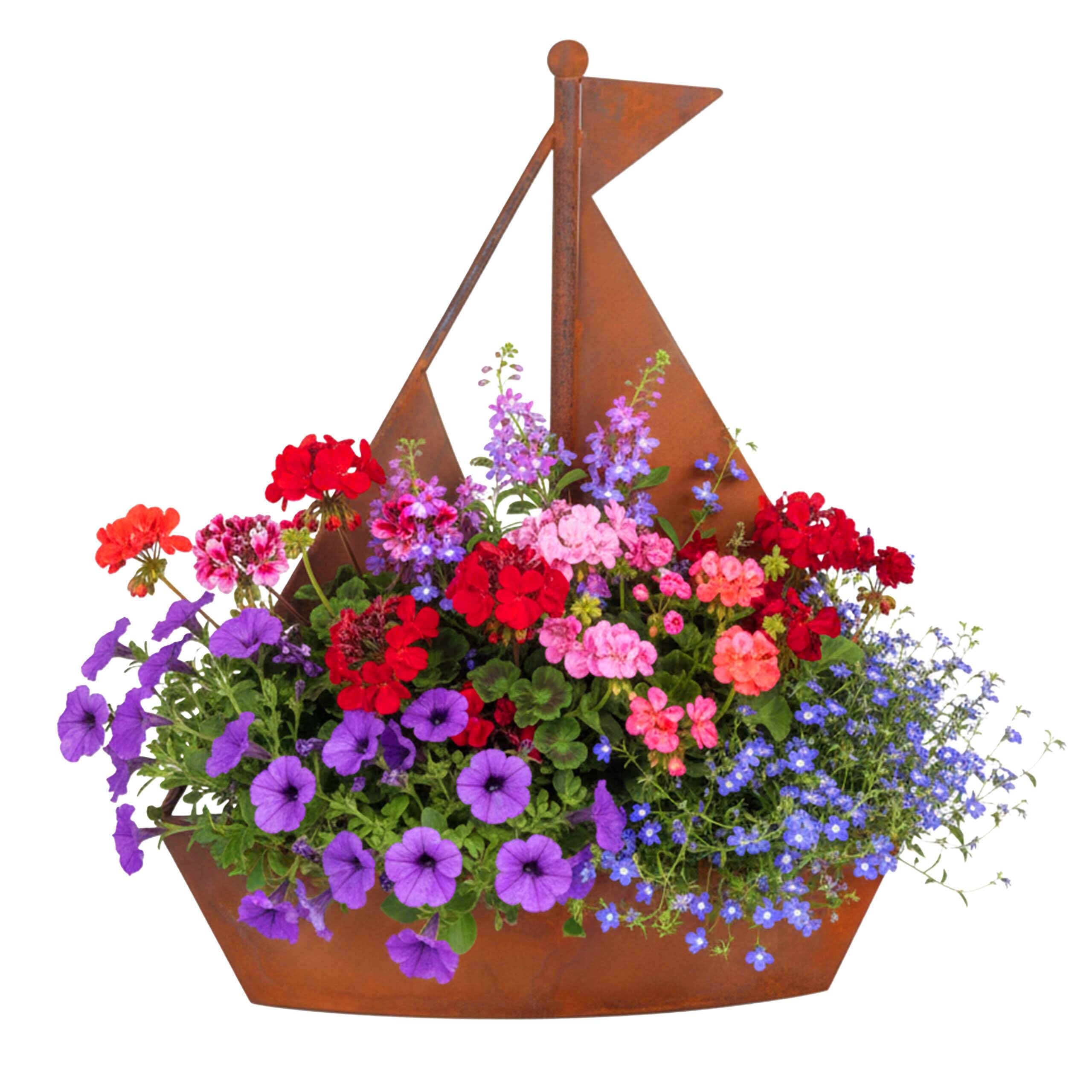 Relaxdays Gartendeko Rost, Metall, HxBxT: 43 x 34,5 x 10 cm, braun