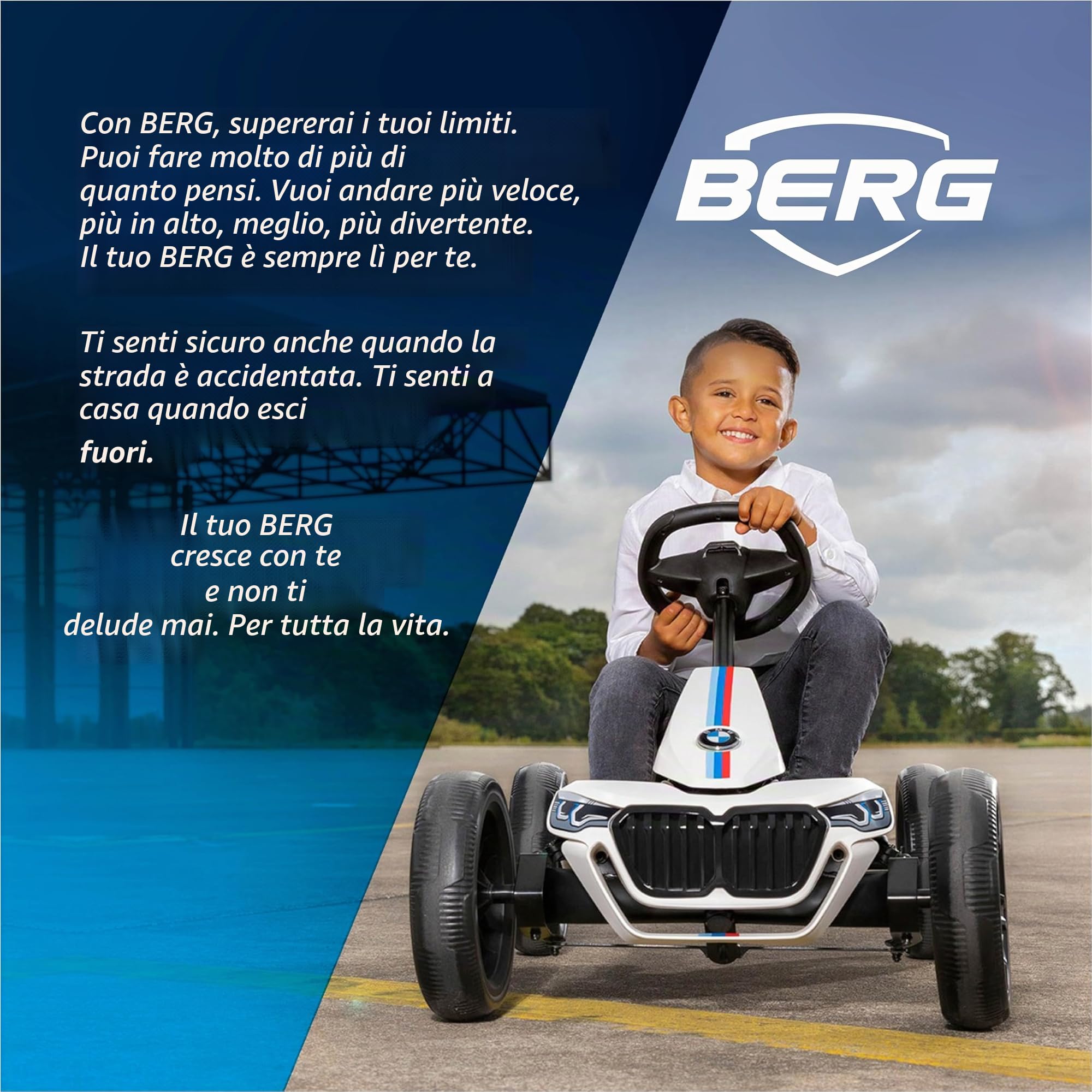 BERG Reppy Gokart a pedale, veicolo per bambini, con elevato standard di sicurezza, giocattolo per bambini adatto per bambini di età compresa tra 2 e 6 anni (BMW)