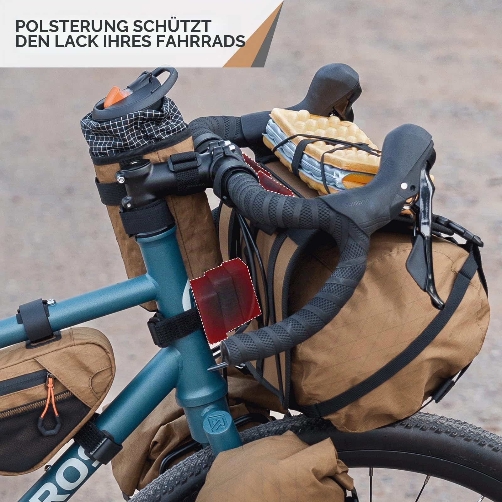Lenkerhalter und Fahrradtasche Bikepacking Set Wasserdichter Kompressionssack mit Lenkerhalterung Leicht Flexibel Vielseitig Montierbar für Rennrad, MTB & Gravel