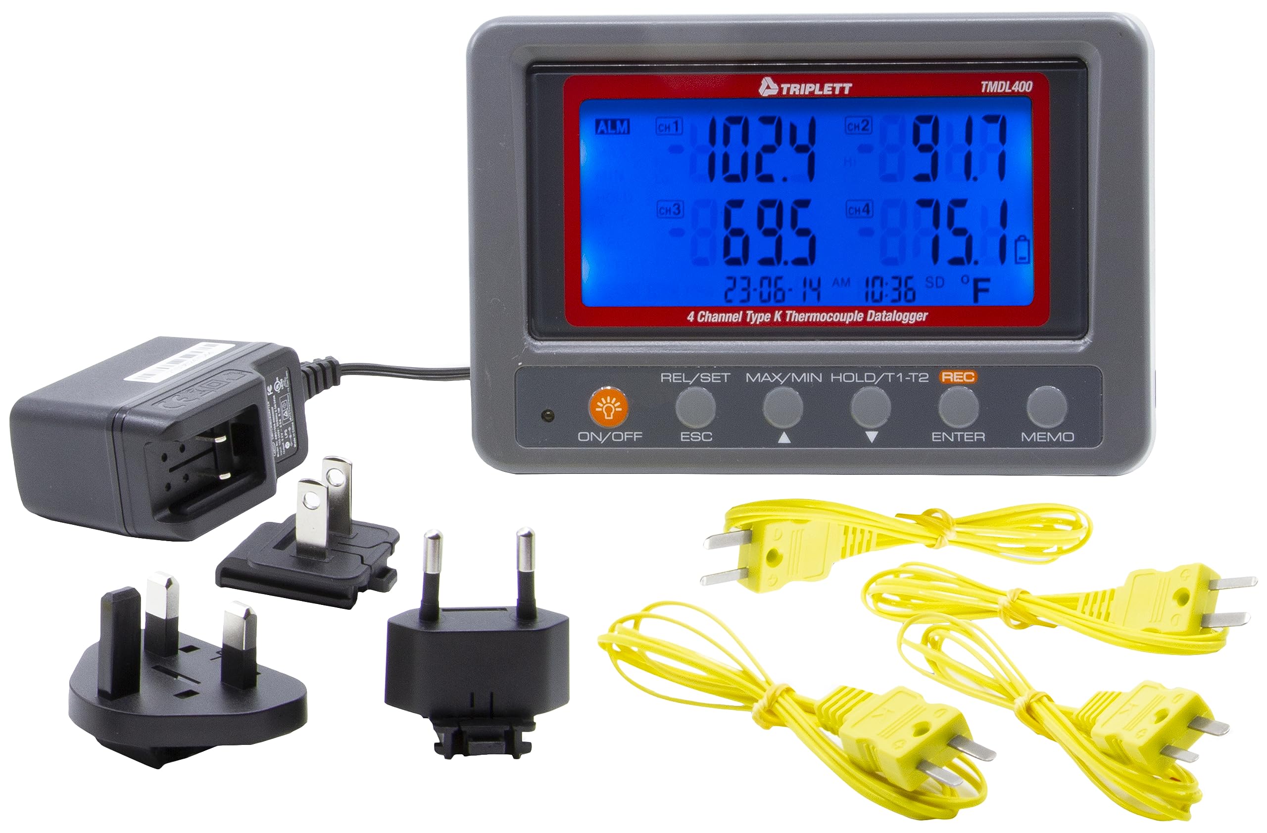 Triplett TMDL400 Thermoelement-Datenlogger Typ K, 4 Kanäle, mit SD-Karte