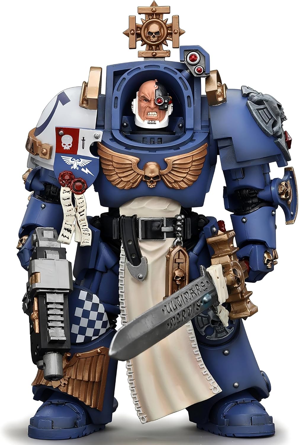 JOYTOY Warhammer 40K 1/18 Scale Action Figure Ultramarines Captain in Terminator Armour - Articulated Figurine for Collection & Gifts - JT4980