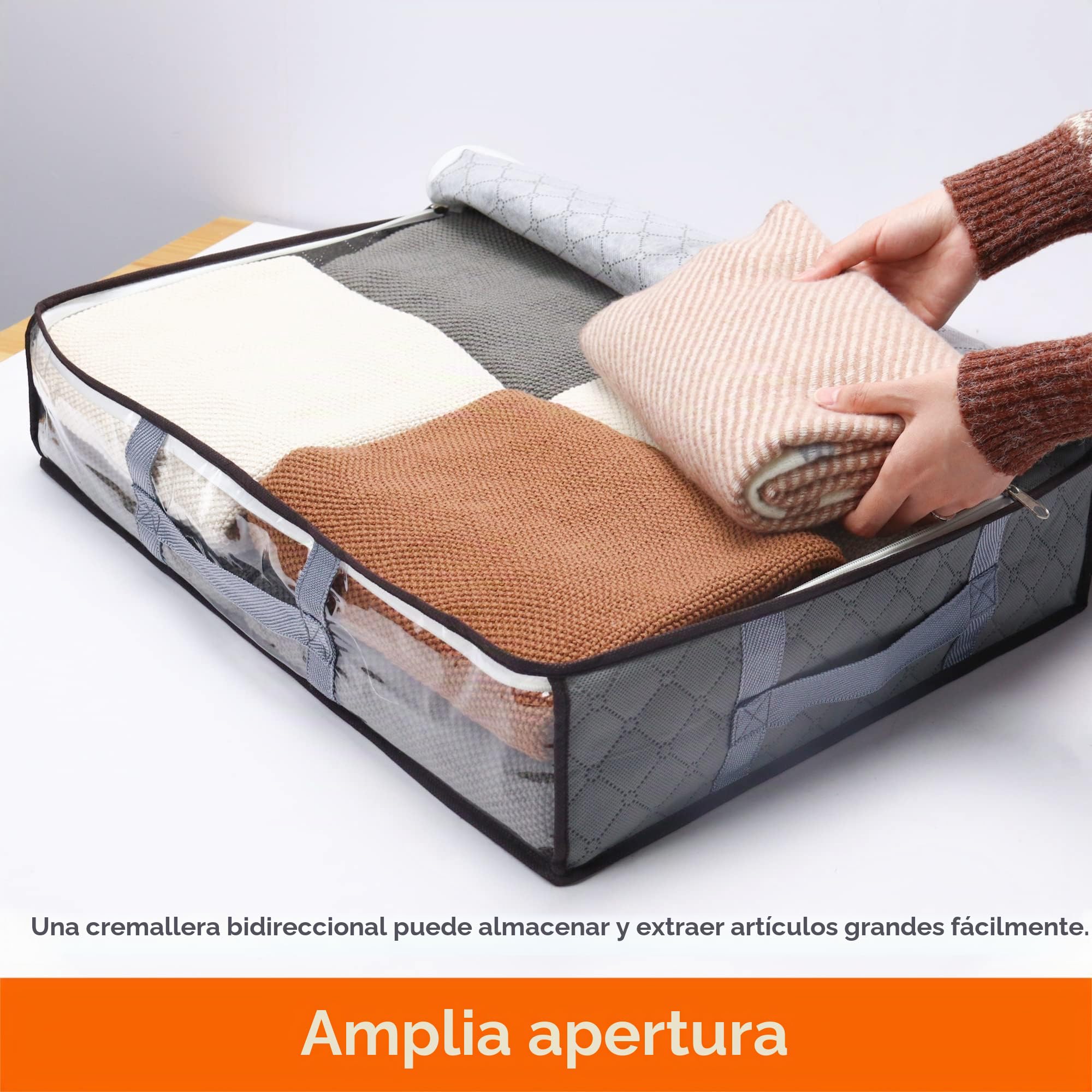 Vieshful Bolsas Almacenamiento 40L 6 Piezas Plegables Transparentes, Gris