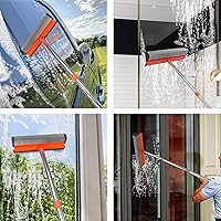 Vista 5 de Escobilla de ventana para limpieza de ventanas, herramienta de limpieza de ventanas 2 en 1, herramienta de limpieza de ventanas de automóvil