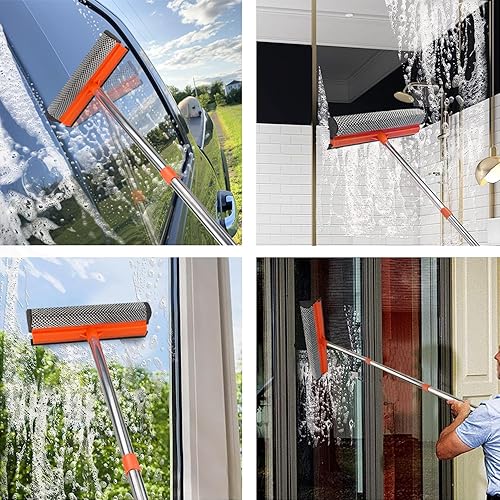 Miniatura 5 de Escobilla de ventana para limpieza de ventanas, herramienta de limpieza de ventanas 2 en 1, herramienta de limpieza de ventanas de automóvil con
