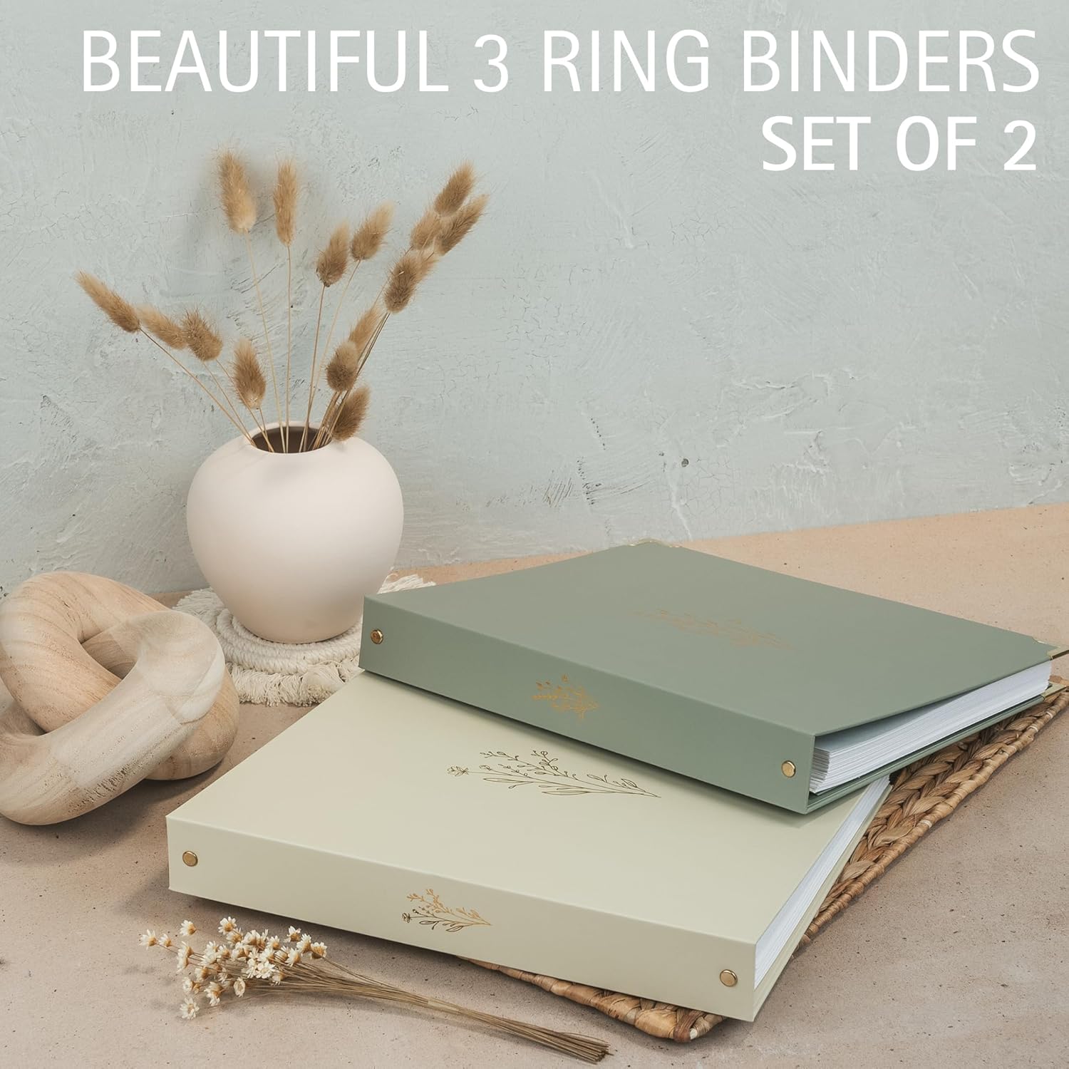 ZICOTO Aesthetic Spiral Notebook Set of 3 and 3 Ring Binder Set of 2 Bundle - The Perfect Supplies to Easily Organize Your Tasks and Boost Productivity…