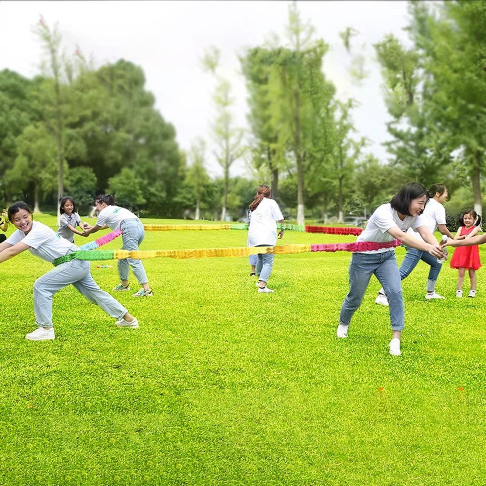 Banda Elástica Cooperativa para Niños, Juego de Coordinación Motora para Exteriores, 500 Cm