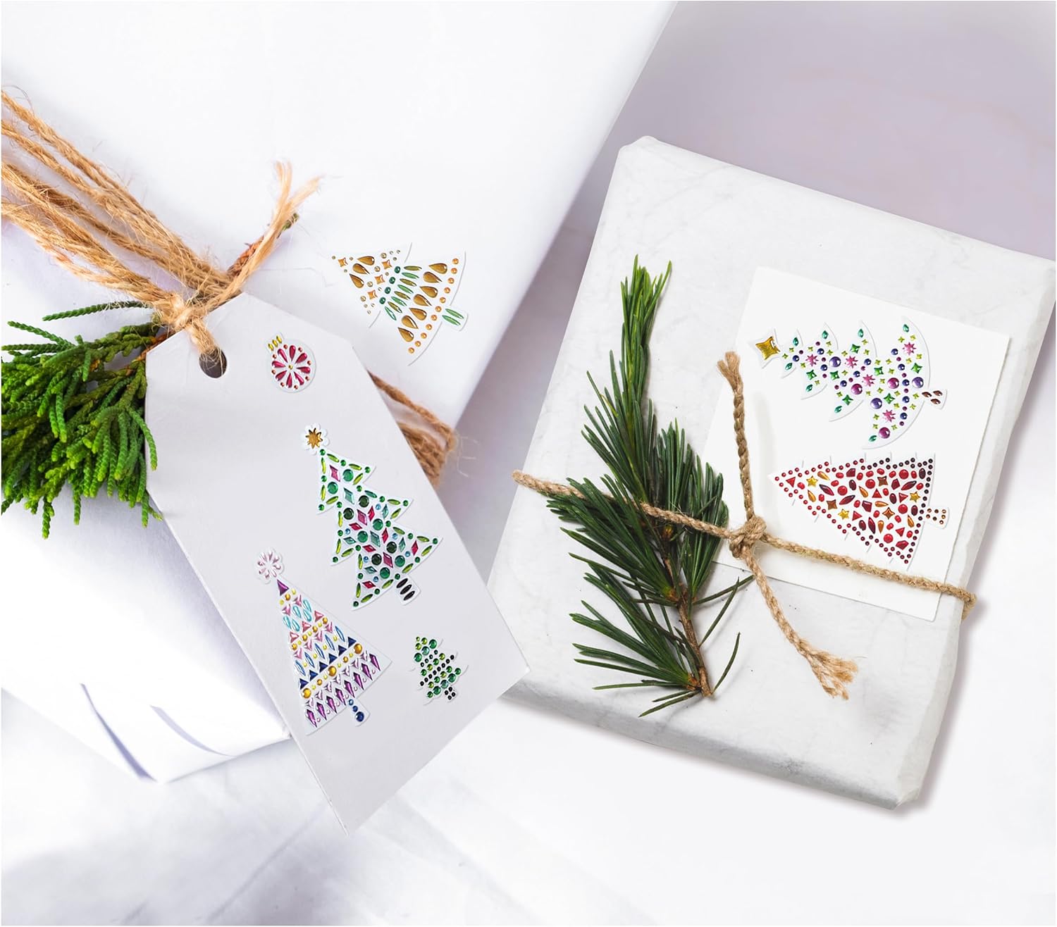Ursus 7510 00 03 Crystal Sticker Christmas Trees, 15 Stickers Made of High-Quality Sparkling Drops, Approx. 12-48 mm, for Scrapbooking, Card Making and Decoration image 3