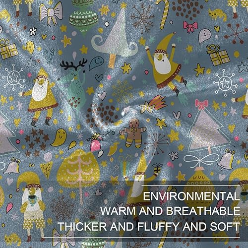 Miniatura 7 de FRODOTGV Santa Claus Reindeer Gift Hearts Trees Microfiber Blankets & Throws for Adults Kids, Comfy Fall Blanket for Travel Office 60x90 Inches