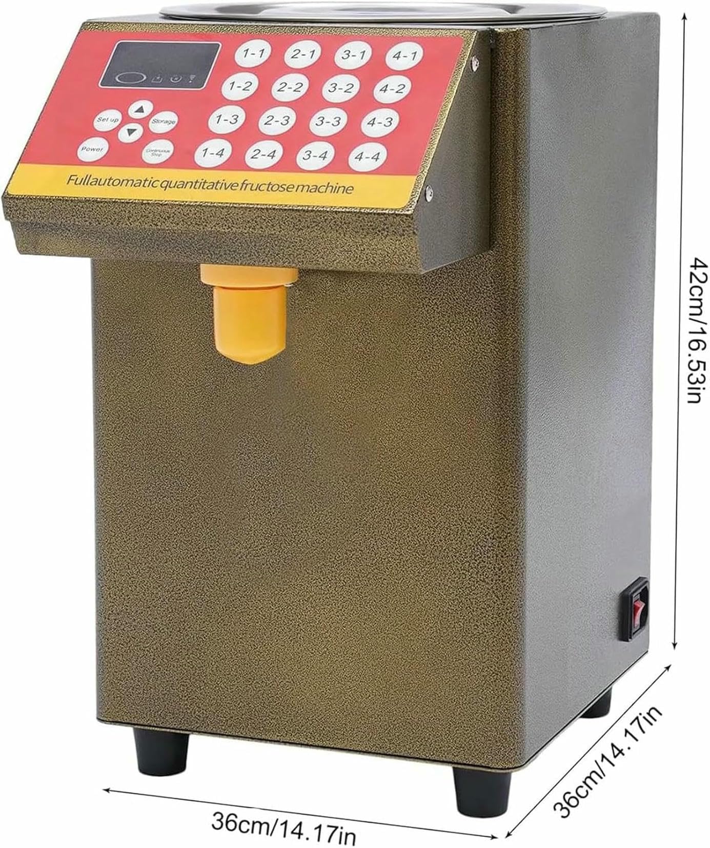 Distributore di Fruttosio Automatico, Distributore di Sciroppo 8L, Attrezzatura da tè, Macchina Quantitativa del Fruttosio, per Negozio di Bevande ~/
