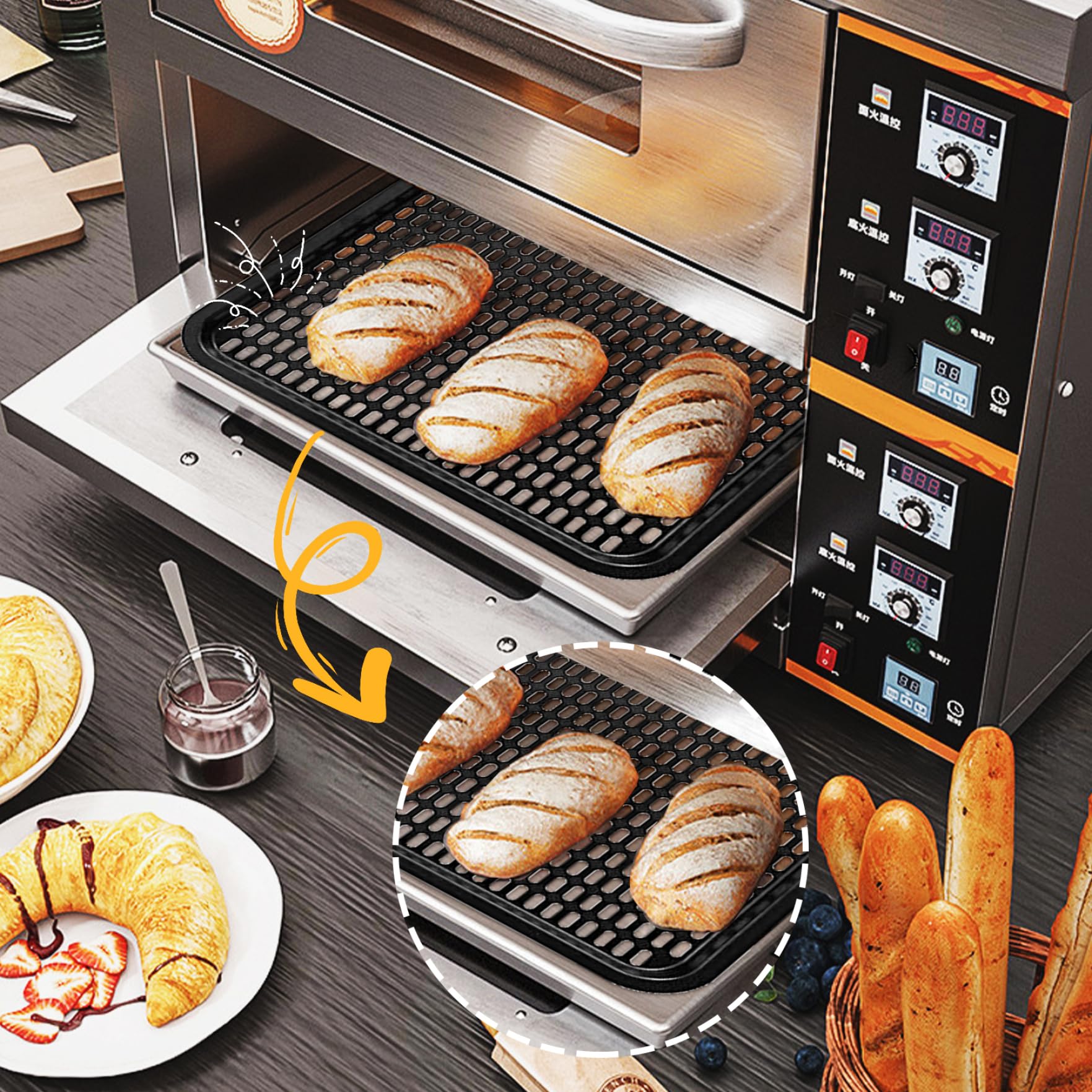 Vassoio Per Friggitrice Ad Aria In Acciaio Carbonio - Griglia Rimovibile, Antiaderente, Per Pane E Torte - Foto 8