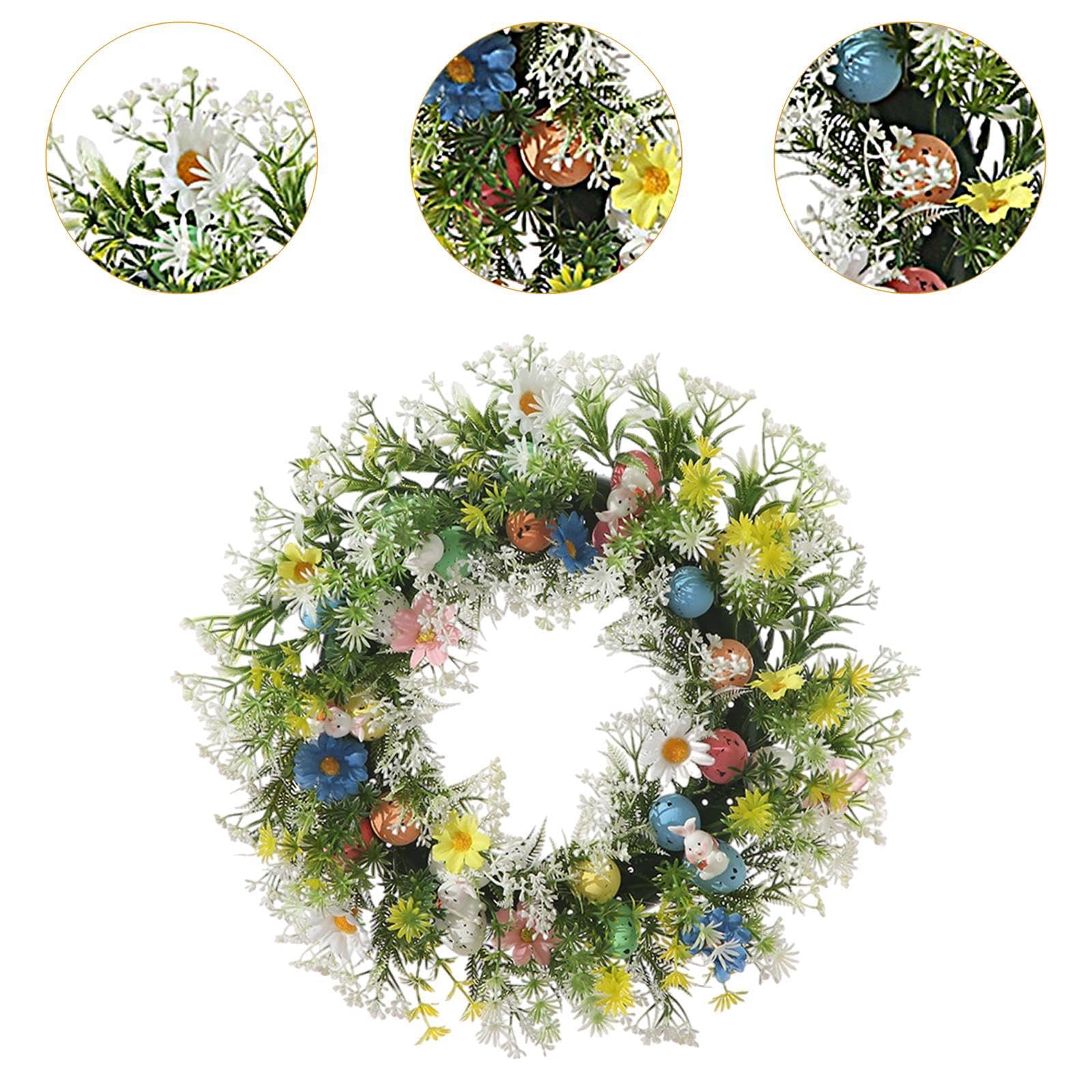 Corona de Pascua para Puerta Principal, Creativa, Artificial, con Huevo Y, Decoración de Primavera.