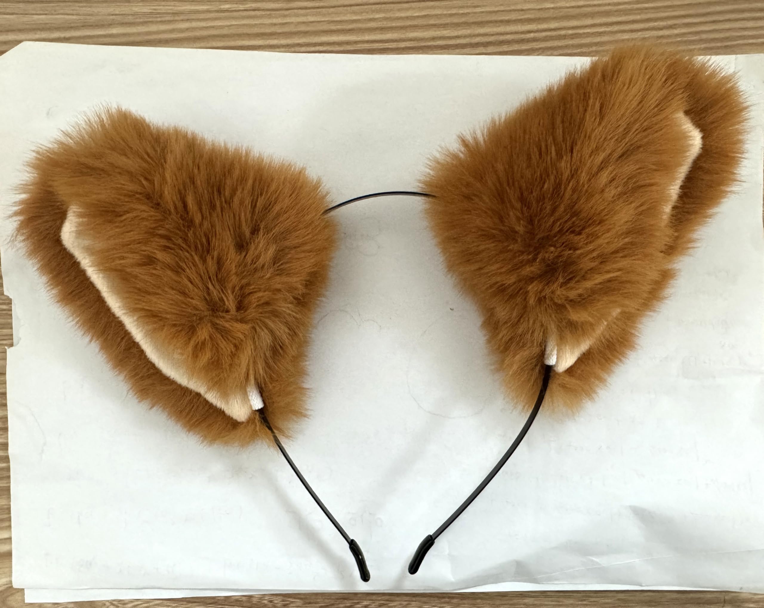 lasenersm 1 Piece Cute Anime Cosplay Headband with Cat Fox Ear Design - Long Fur Ears, Camel-Tone for Cosplay, Halloween Party