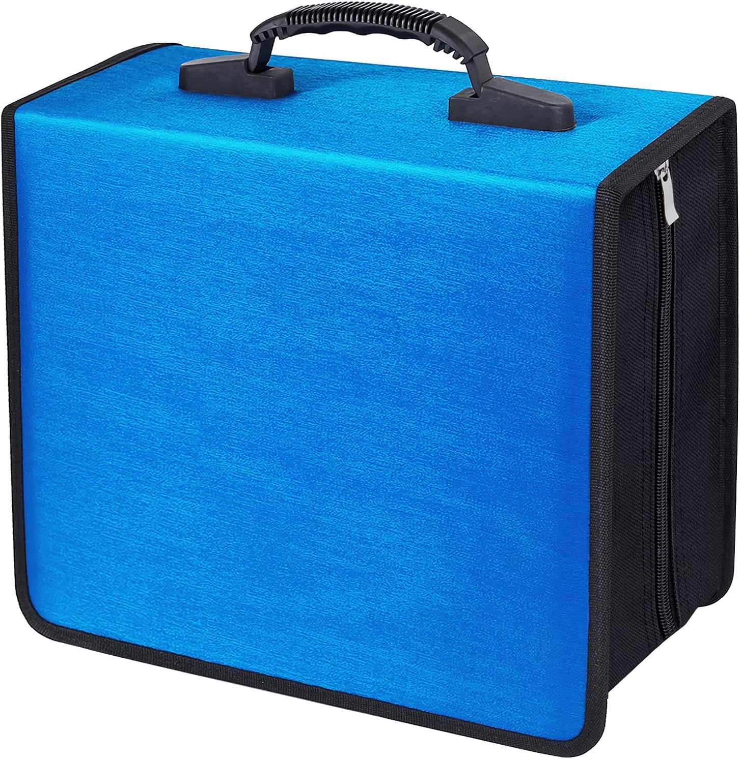 Siveit CD/DVD Binder, CD DVD Case Holder Binder 400 Capacity CD/DVD Wallet Storage Booklet Album Box (White binder, Blue)