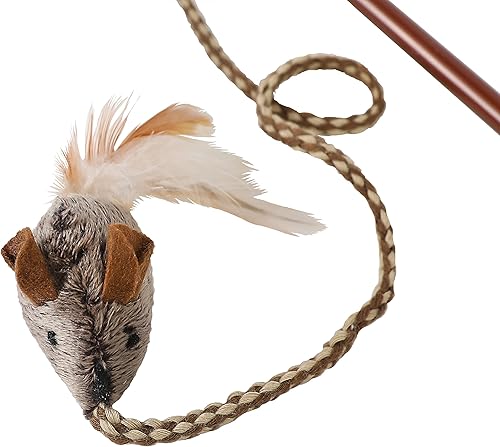 Miniatura 2 de OurPet's Play-N-Squeak Teathered & Feathered Play Wand - Juguete para gatos, para todos los tamaños de raza