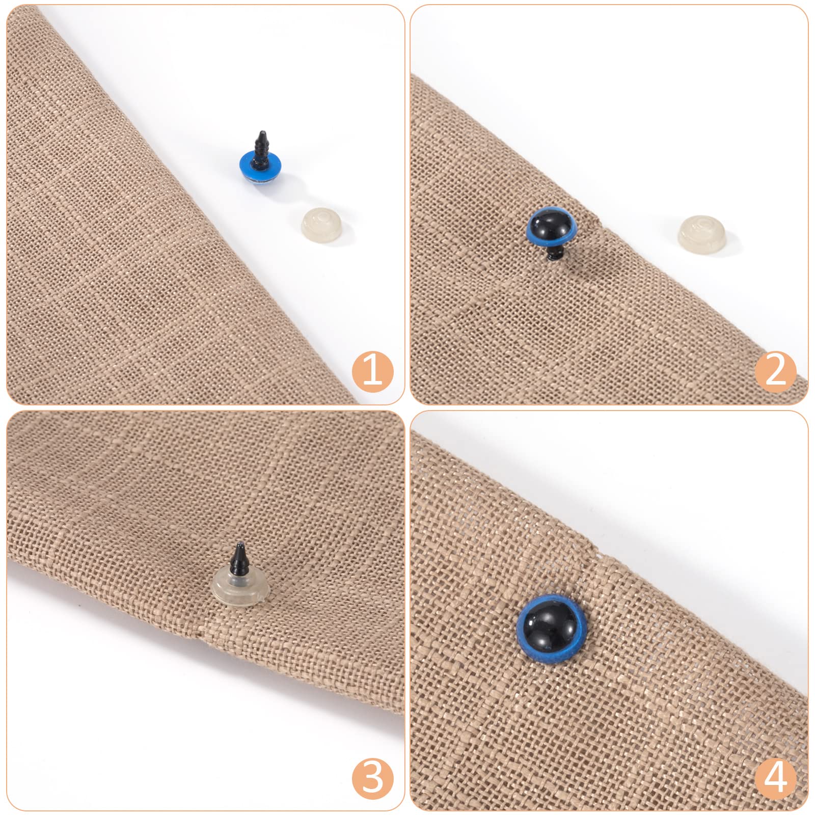 CoKeeSun Lot De 169 Yeux De Securite Aigurui, Coloré Yeux Et Nez De Sécurité Aigurui 6-12