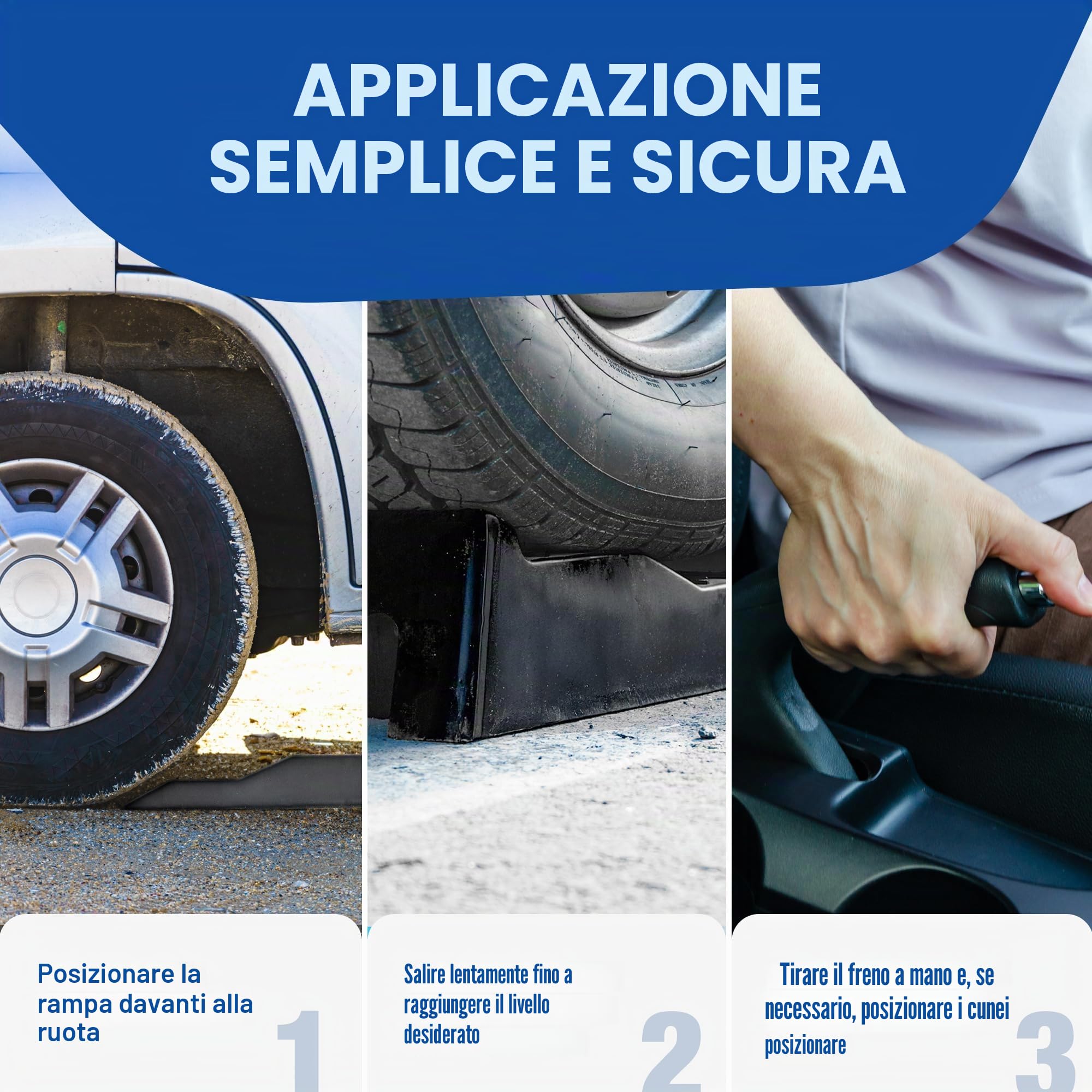 Set di cunei di livellamento per camper 3 livelli 3000 kg antiscivolo