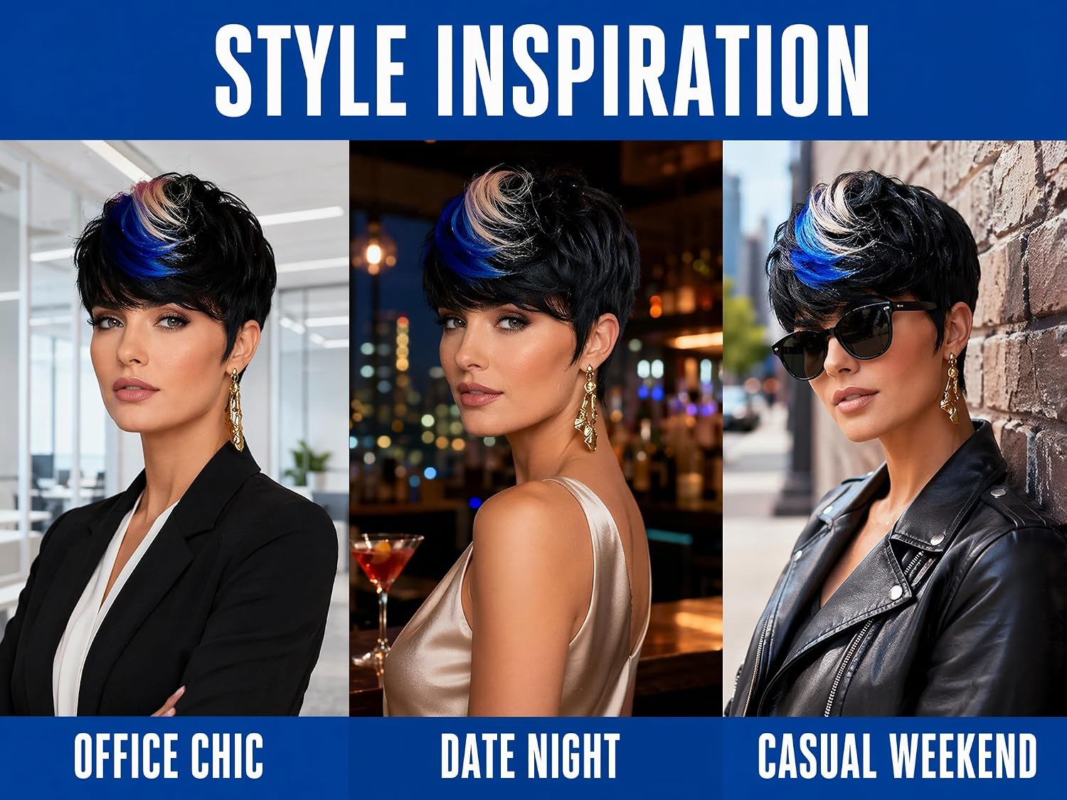 FCHW Short Pixie Cut Hair Wig Short Hairstyles Synthetic Wigs For Women Popular Fashion Wigs Heat Resistant Hairpieces Women's Wig
