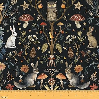 Feelyou Wild Botanical Chairs Fabric by The Yard 1 Yard Kids Soft