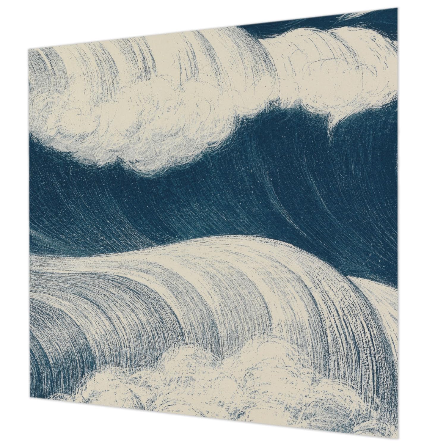 Papier peint vagues de la mer lavable et facile à poser 250x250 cm Tulup
