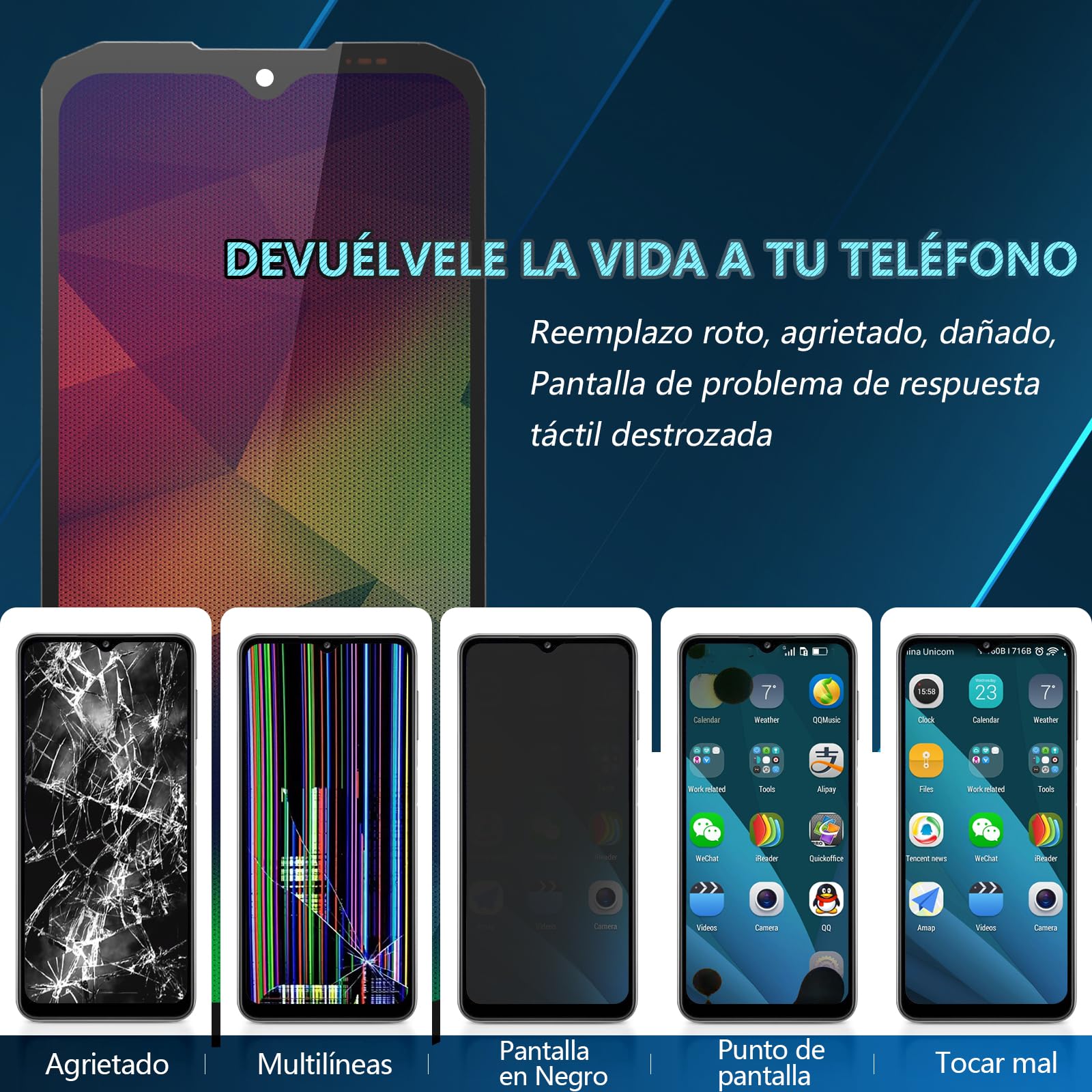 RongZy Pantalla para DOOGEE Blade 10/10 Pro Táctil LCD de Repuesto Ensamblaje Digitalizador Reemplazo para DOOGEE Blade 10 Ultra con Herramientas de Reparación(Negro)