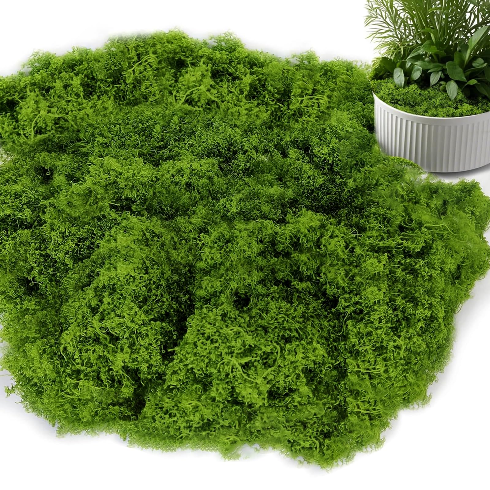 TLDNZXY 200g Kunstmoos zum Dekorieren, Kunstmoos zum Basteln, Künstliches Moos Deko, Kunst Moos, Fake Dekomoos Bastelmoos DIY für Wand Krippe Aquarium Krippe Modellbau (grün)