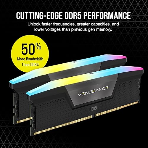 Miniatura 3 de CORSAIR VENGEANCE RGB DDR5 RAM 96 GB (2 x 48 GB) 5200 MHz CL38 Intel XMP iCUE Memoria de computadora compatible - Negro (CMH96GX5M2B5200C38)