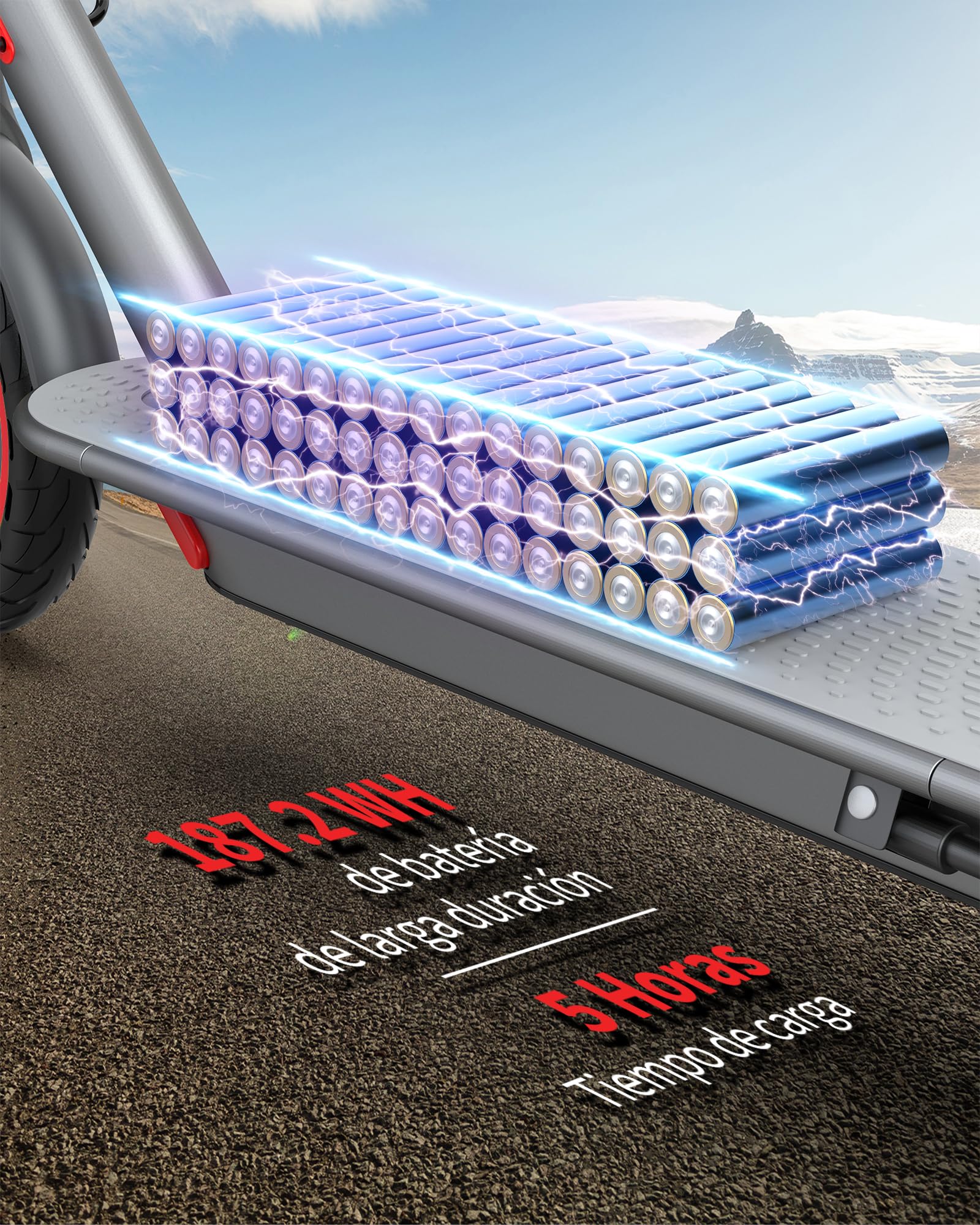 Patinete Eléctrico Adultos, Scooter Electrico Plegable，Ruedas 8,5” Patin Electric, Doble Frenos de Disco