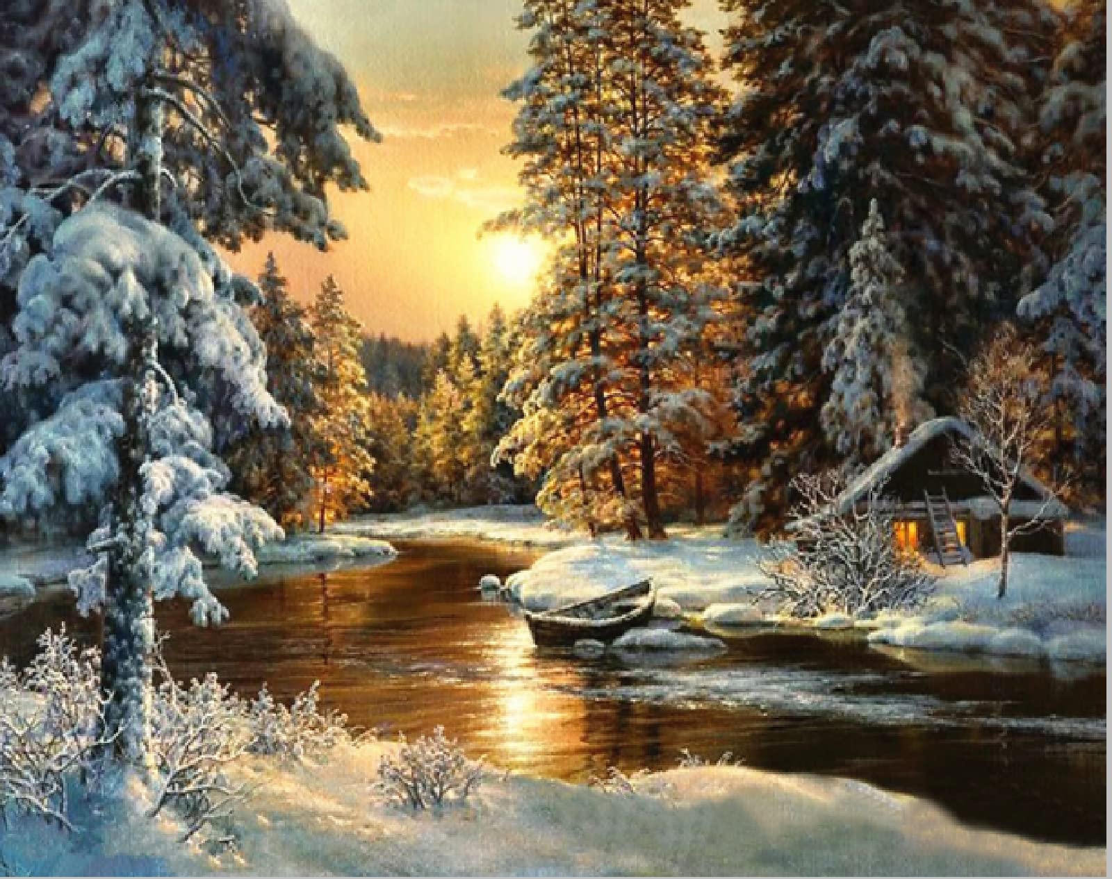 Puzzle 1314 Teile für Erwachsene Winter Farbpuzzles FüR Kinder, Geschicklichkeitsspiele FüR Kinder Im Alter Von 7-9 Jahren Fertige Größe 75×50cm