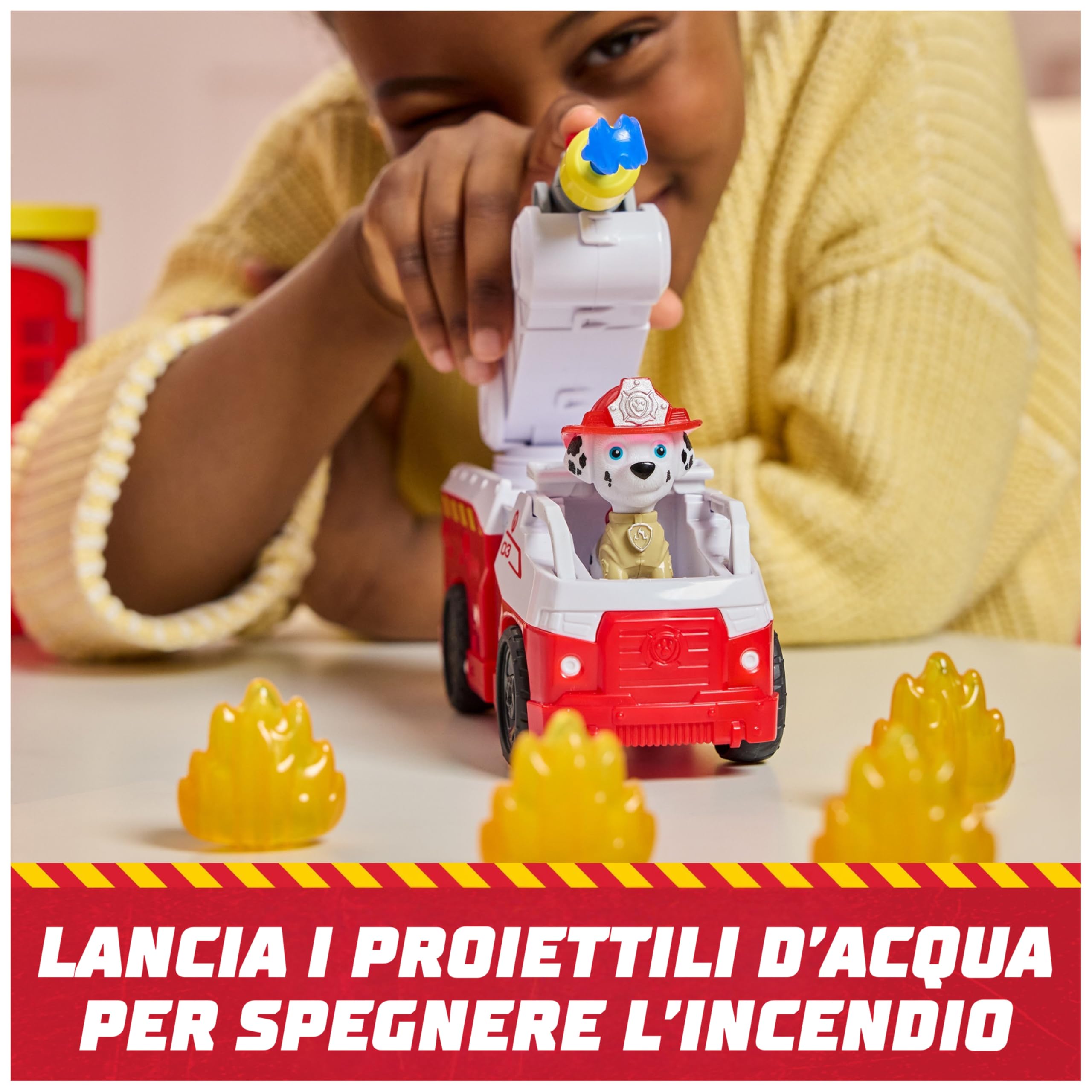 Paw Patrol Fire Rescue, Stazione dei Pompieri, con Personaggio Marshall, Camion dei Pompieri, Luci e Suoni e Lanciatore, Giocattoli per Bambini e Bambine, 3+ Anni