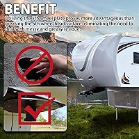 Vista 5 de TonGass (1-Pack, Negro) Placa de lubricación para enganche de quinta rueda de 10 pulgadas para remolque de RV, placa para ruedas de quinta rueda