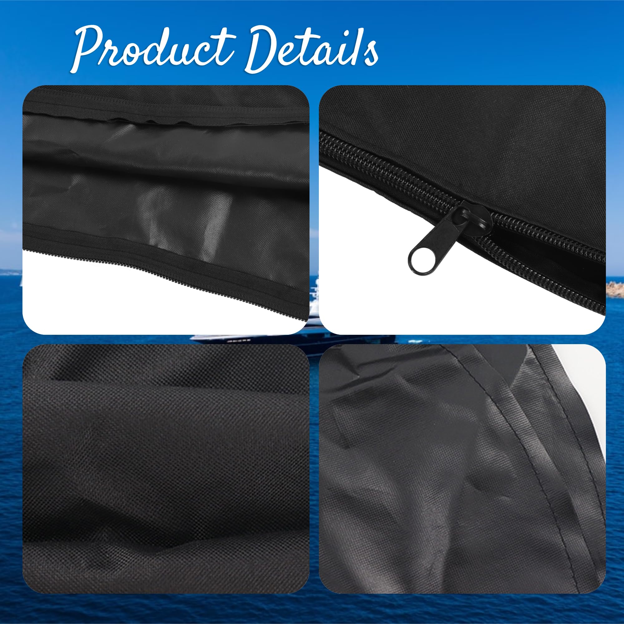 Bimini Top Copertura di Ricambio Oxford Pieghevole Antipioggia Impermeabile Parasole Baldacchino Barca Copertura Impermeabile Parasole e Protezione UV Nero
