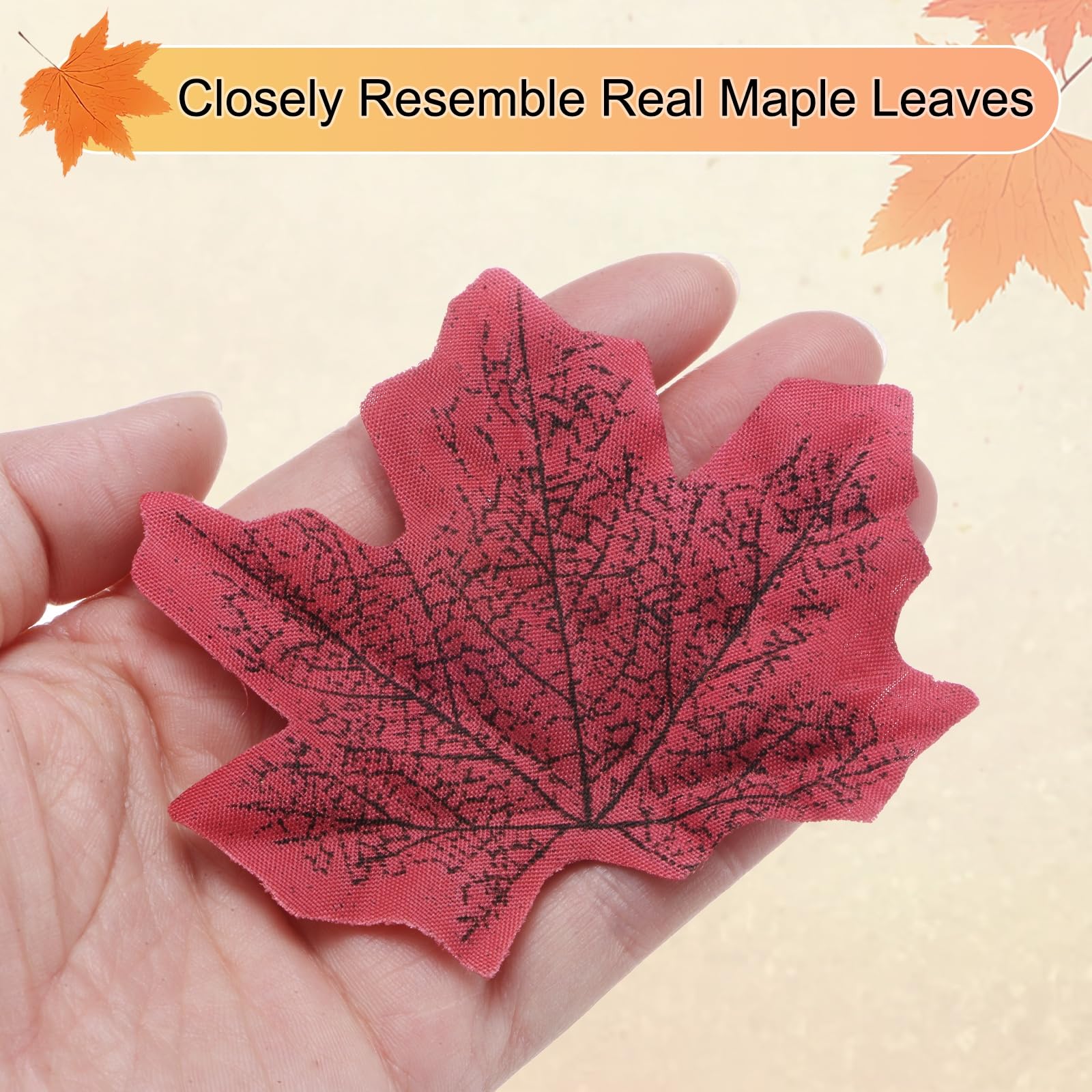 M METERXITY 500-Pack Artificial Maple Leaves - Image 2
