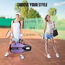 WHACKK Drive| Unisex Lightwieght Tennis Badminton Squash Equipment Cover Kit Bag Shoe Pocket | Air Ventilated Pocket for Wet Cloths | 4T 68 Racket | Backpack & Duffel (lavendor Black) gallery image
