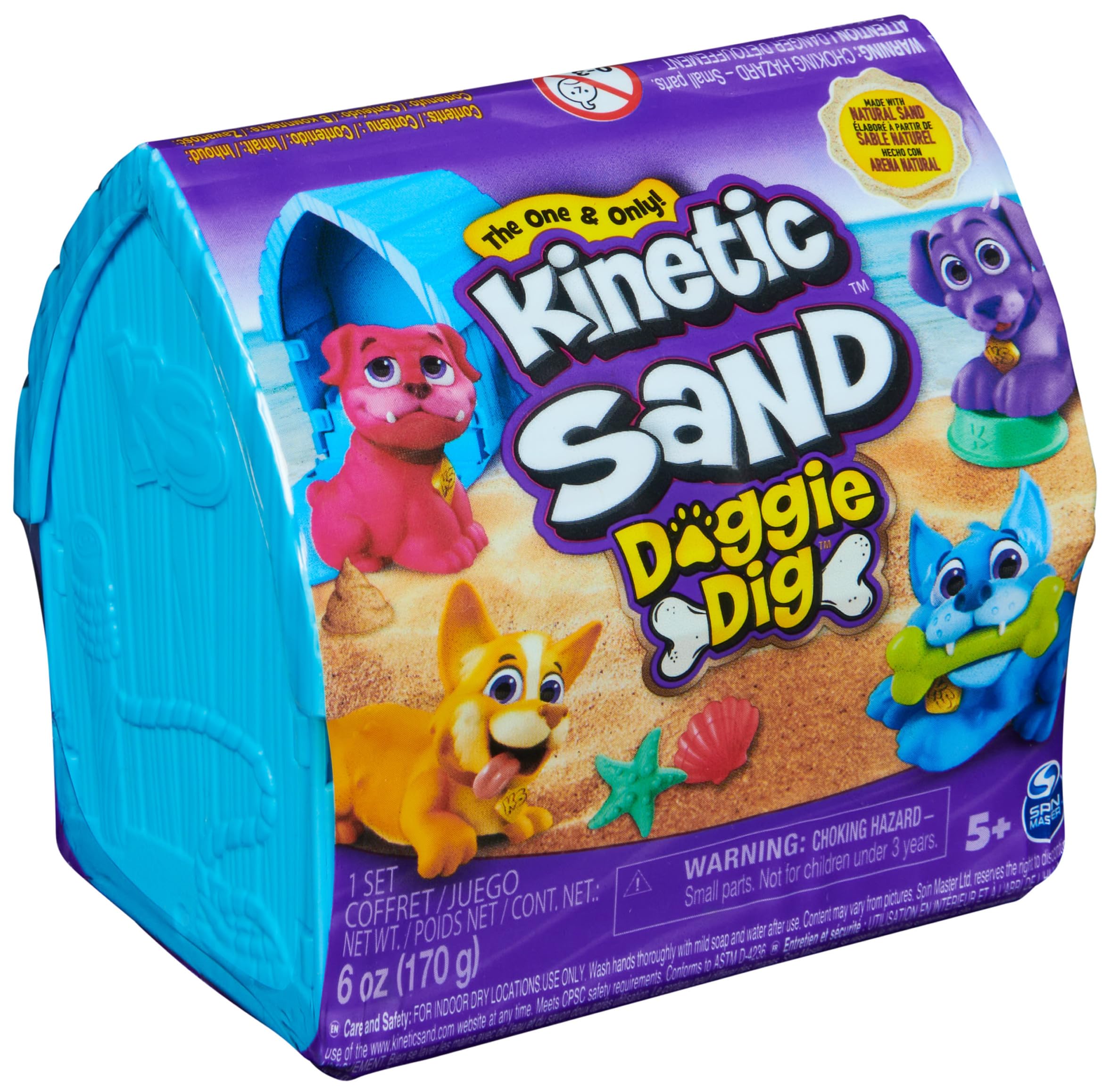 Dog House - with 170 g Magic Beach Sand, 1 Dog Figure and Accessories for Creative Indoor Sand Play Fun, for Children from 3 Years