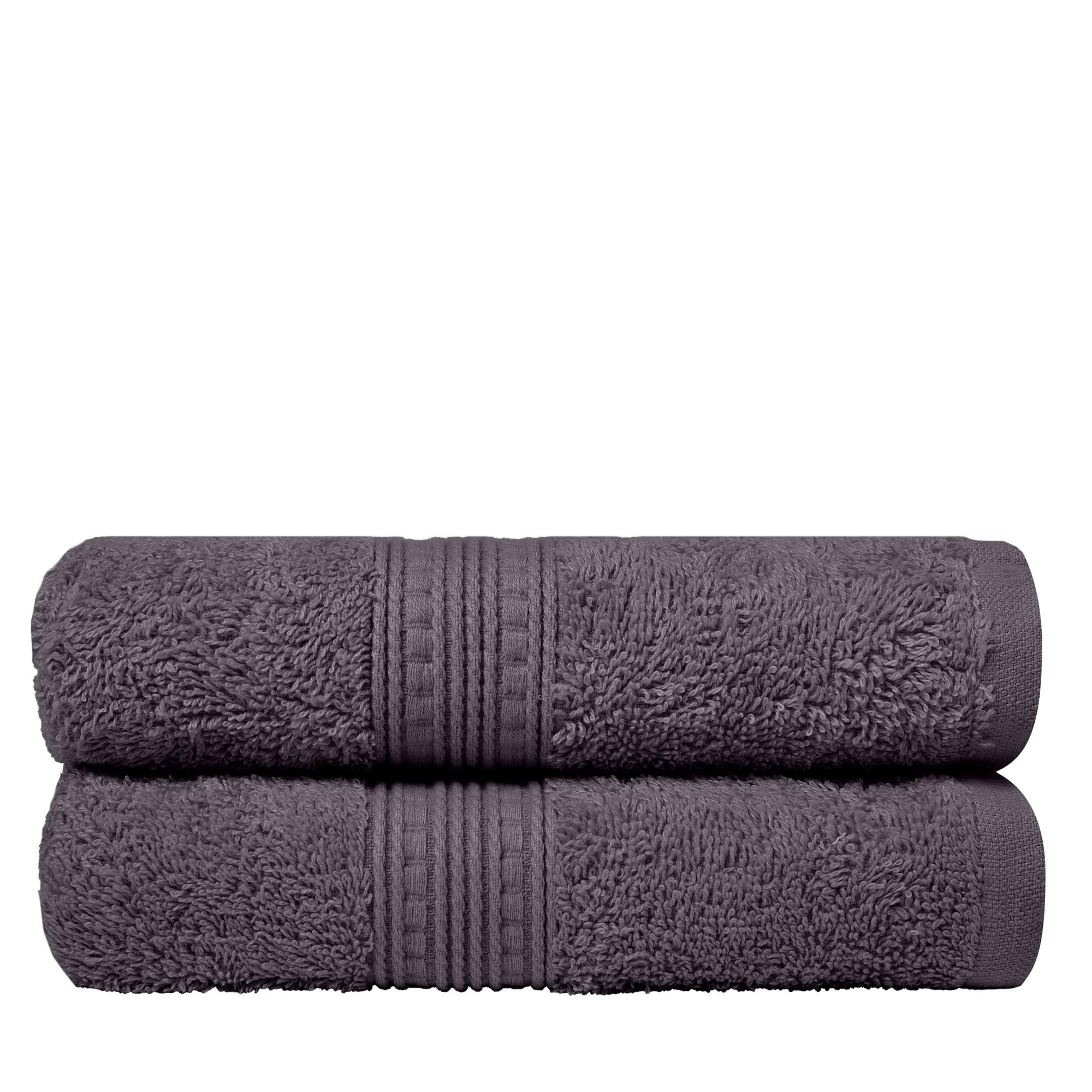 Charlotte Andersen Luxury Hand Towels 100% Cotton 500gsm – Ultra-Soft, Highly Absorbent, Fast-Drying, Premium Quality Towels for Bathroom 50cm x 85cm– Set of 2 (2, Charcoal)