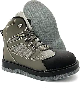 Lurewilder Men's Wading Boots Felt Sole for Fly Fishing Felt Outsole Wading Shoes Fly Fishing Footwear Wading Boots for Men