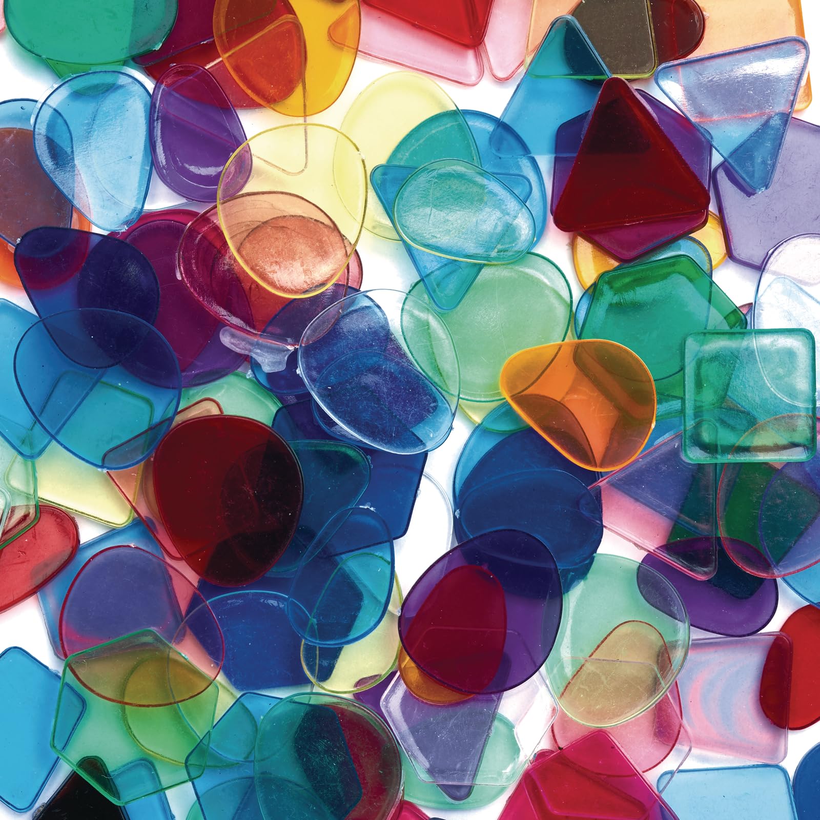 Colorations Plastic Translucent Multi-Color Geometric Shapes, 1 Pound