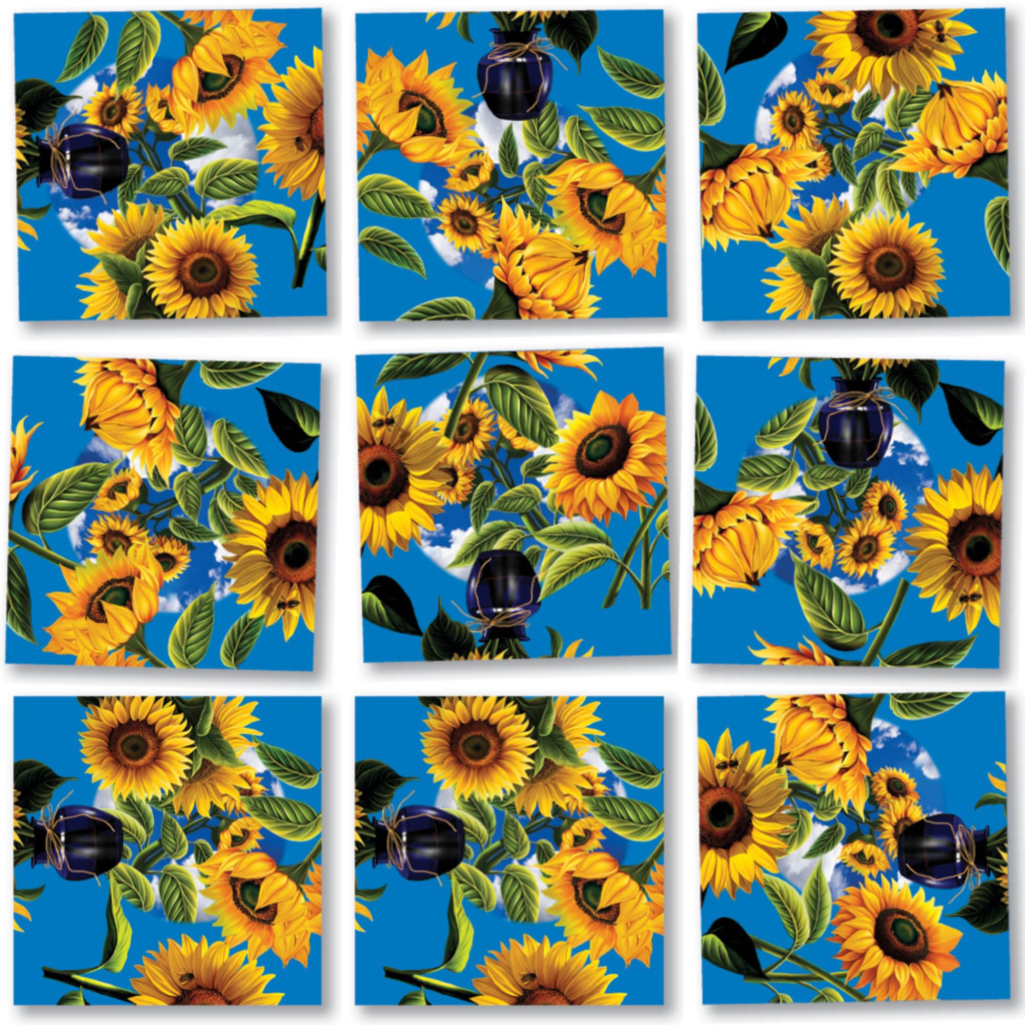 Scramble Squares- Sunflowers- 9 Piece Challenging Puzzle- Ultimate