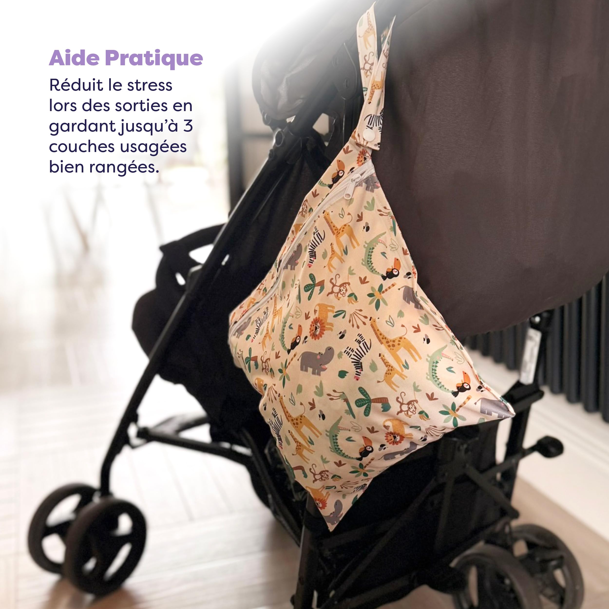 Bambino Mio, Sac étanche pour Couches lavables, Maillots de Bain et Articles de première nécessité – Peut contenir 3 Couches | 29,5 cm x 28,5 cm, Bébés et Tout-Petits