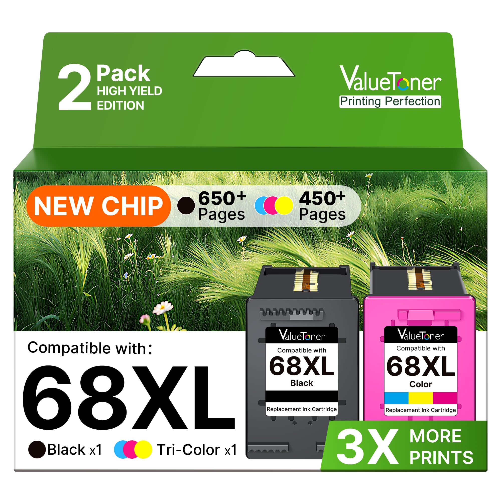Amazon.com: 68XL 68e Ink Cartridges for HP 68 Ink Cartridges Black