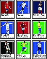 Vista 1 de BigWig Prints Pósteres de fútbol para dormitorio de niños, póster de jugador de fútbol, póster de Erling Haaland, Mbappe, Rodrygo, Gavi, Vini Jr