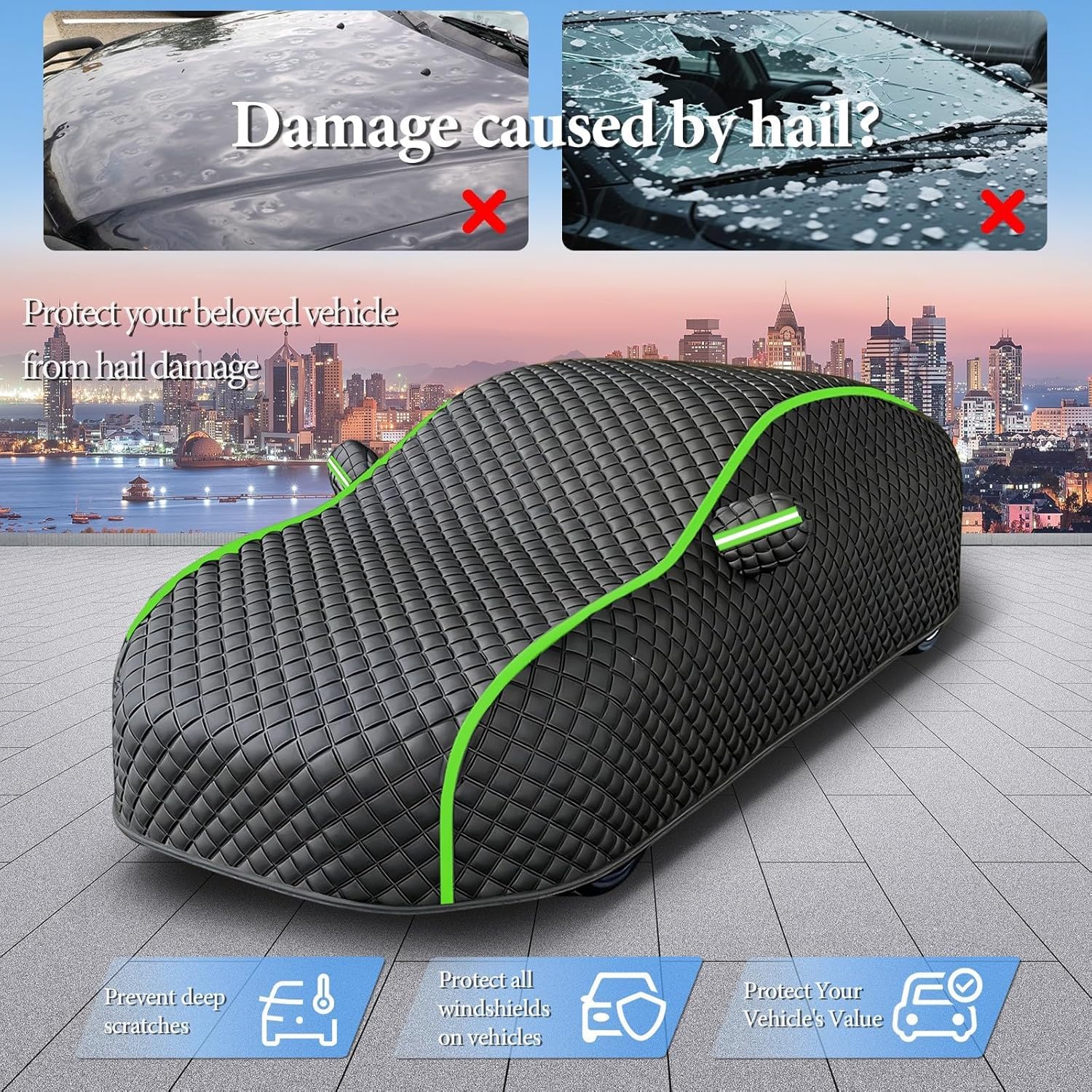 Telo Copriauto Antigrandine per Citroen C4 2020-2025,Telo Auto Antigrandine Esterno Imbottito Impermeabile Copertura Accessori per Auto Copri Macchina fdgr4