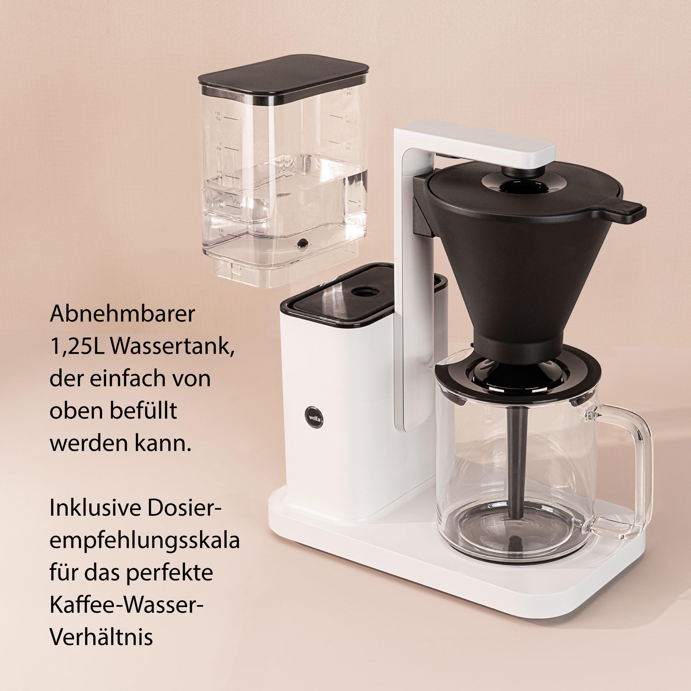 Wilfa Zense Alux Cafetière avec Système Anti-Goutte Manuel 1,25 l