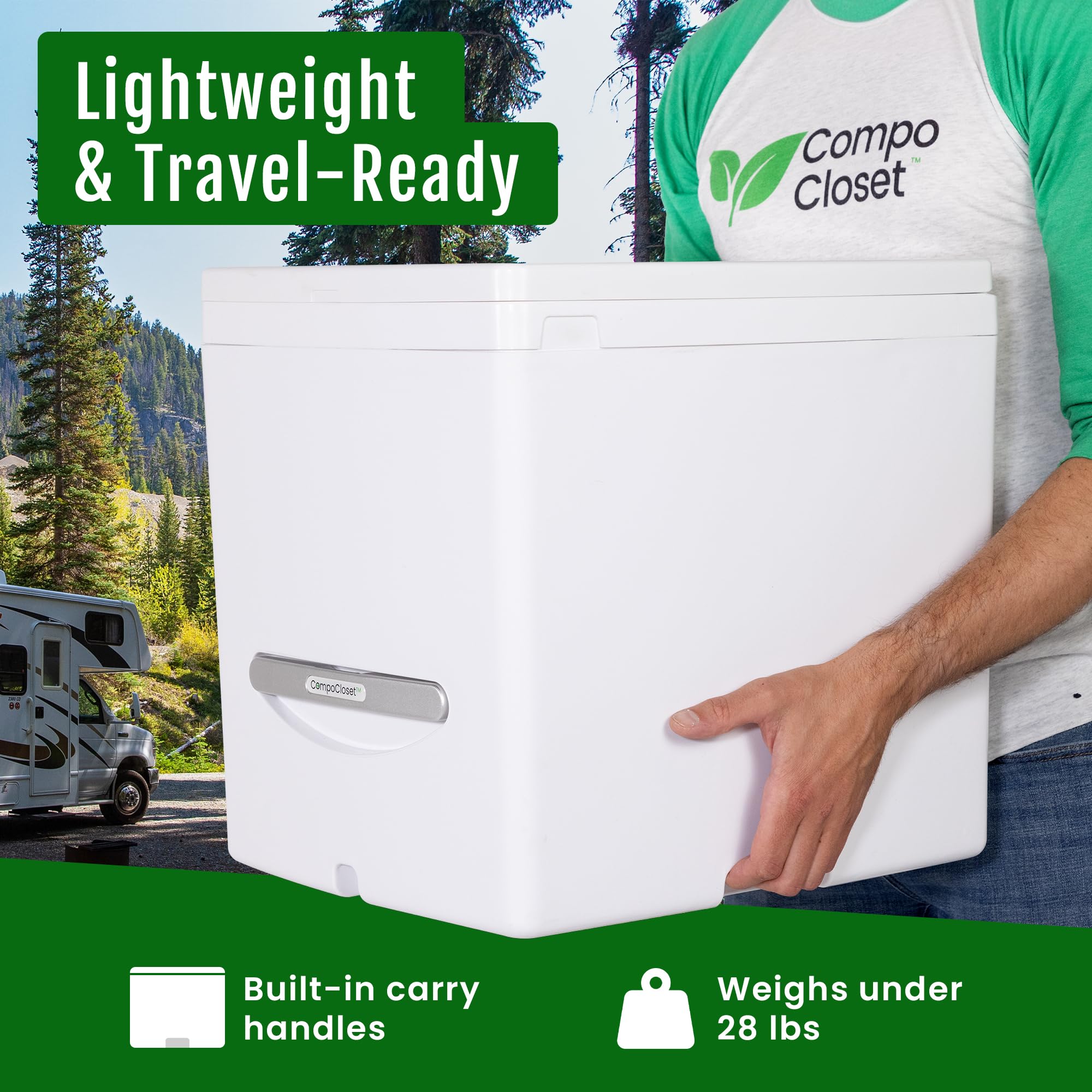 Cuddy Tragbare Komposttoilette | wasserlose Toilette für Camping, Wohnmobil & kleines Haus für Erwachsene und Kinder | intelligente LED-Anzeige, integrierter Kohlefilter und Ventilator |