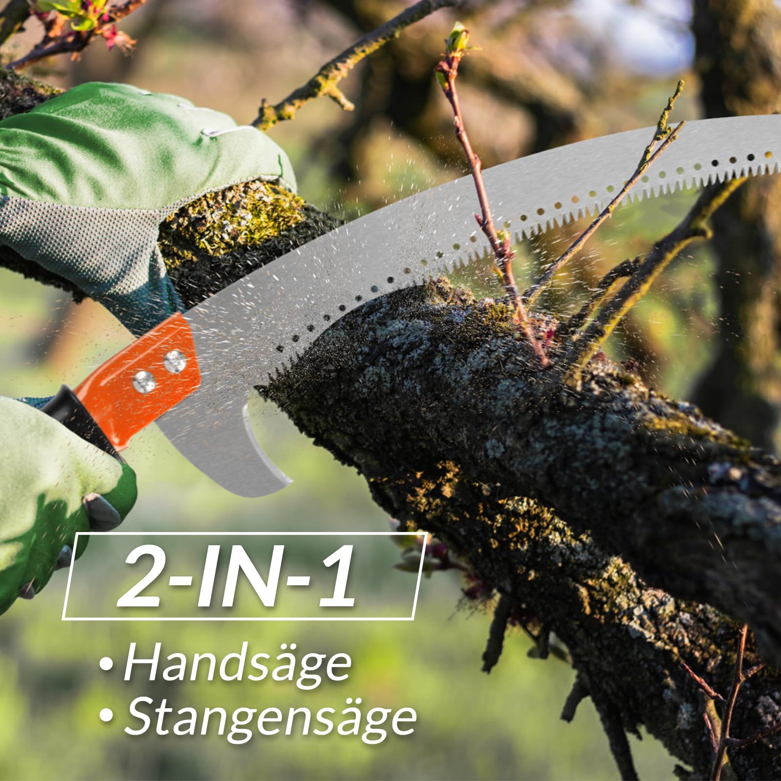 Walensee Baumsägen für Baumbeschneidung 4.3m Leichtgewichtige Manuelle Edelstahlverlängerung Hohe Baumsäge mit Klinge für Trimmer Äste Baumschneider Baumschere bei Forstwirtschaft Hof Garten Terrassen