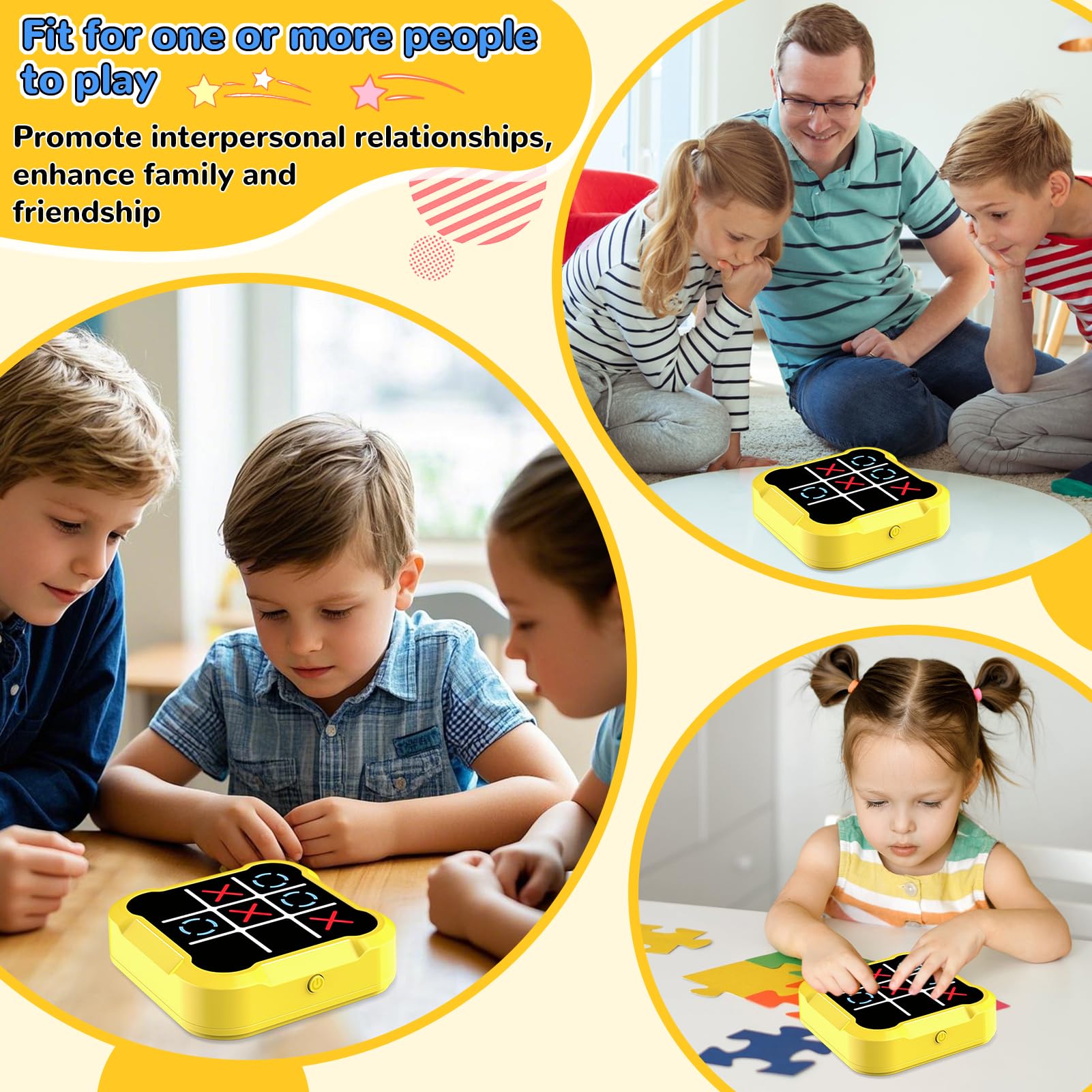 Juego de Tic TAC Toe, Electrónico Tic TAC Toe Bolt, 3 en Raya Electronico, Juegos de Viaje Portátiles 3 en 1, Juegos para Niños para Educación y Crecimiento de la Memoria para Todas Las Edades