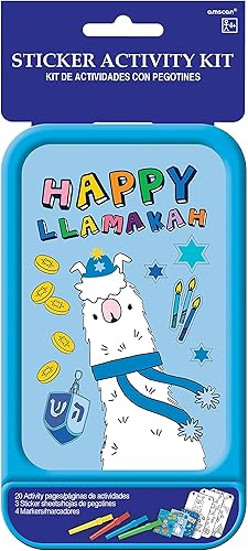 Miniatura 3 de El juego de actividades de Hanukkah para niños incluye hojas de actividades, calcomanías, cubierta de mesa de color y juego de Dreidel de plástico