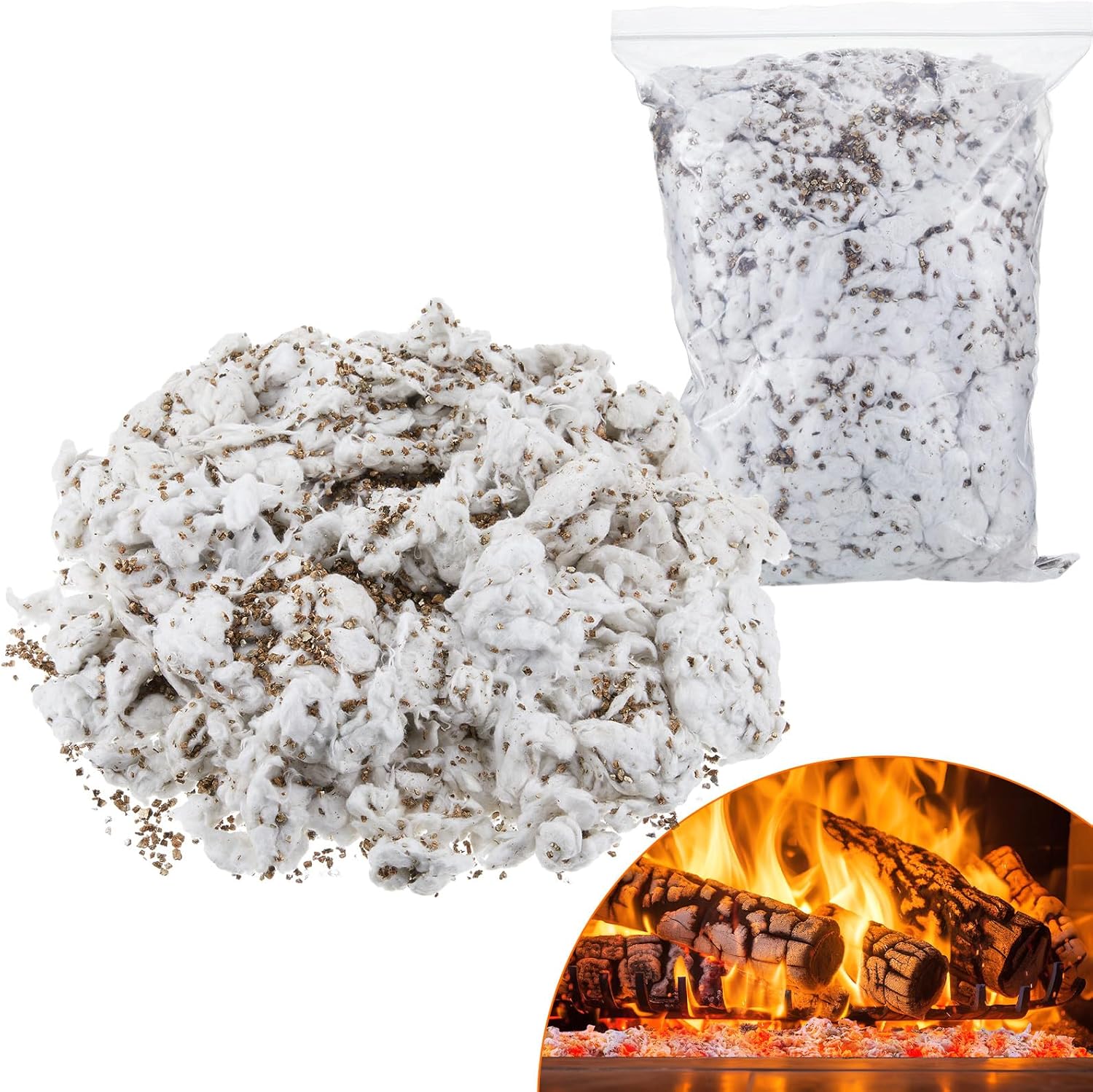 Frienda Glowing Embers Rock Wool Mixed with Vermiculite Crackling Ash for Gas